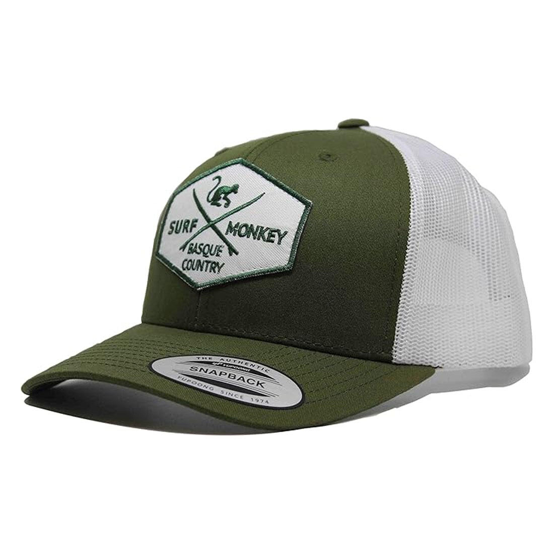 Czapka Trucker - 6 paneli / Uniwersalny rozmiar (Zielony/Biały)