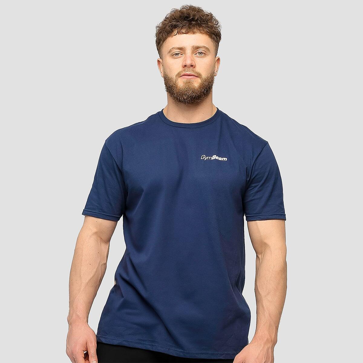 Koszulka męska fitness regular z krótkim rękawem granatowa Basic