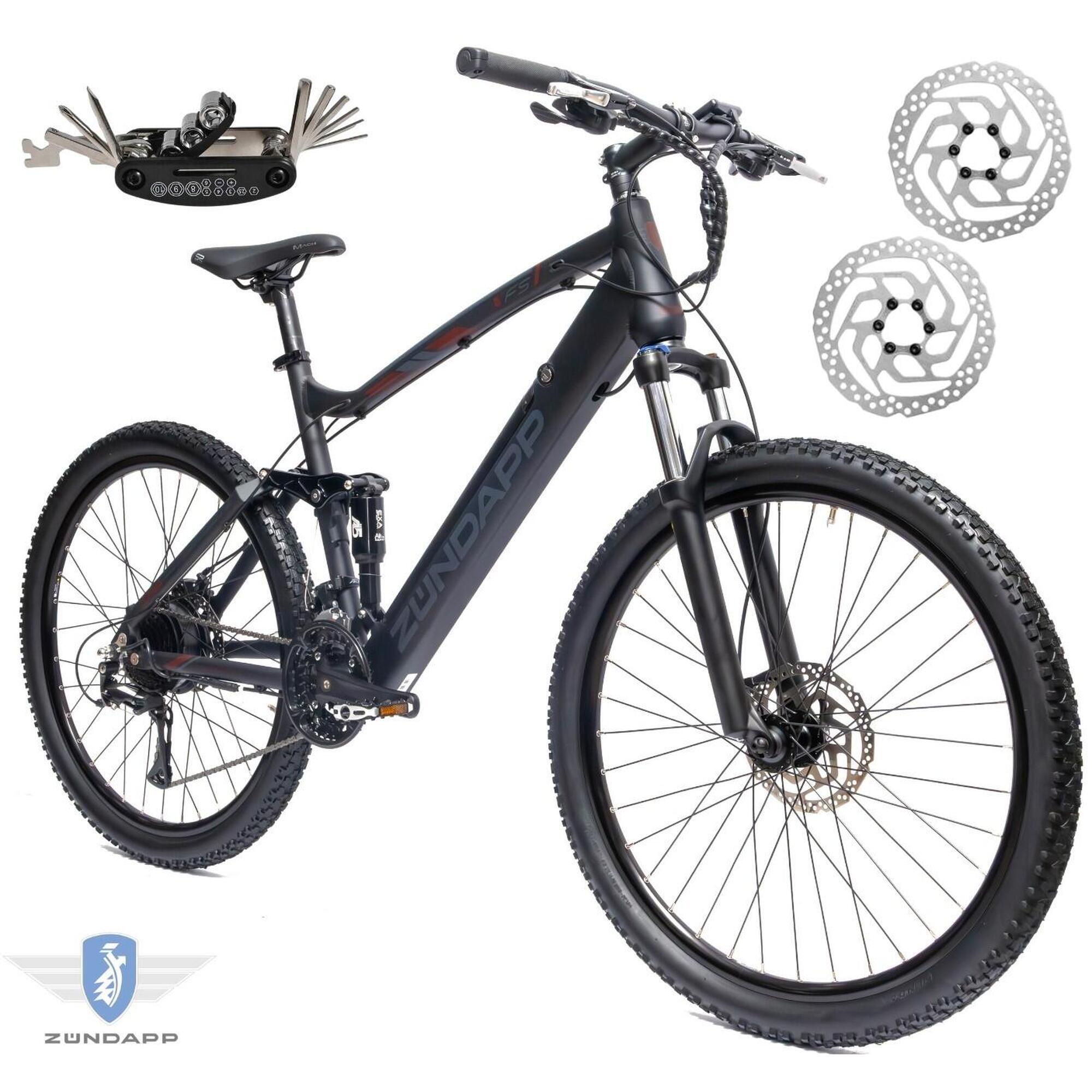 Rower Elektryczny Męski Górski 27 5 SHIMANO Tarcze Aluminium MTB 250 W LCD