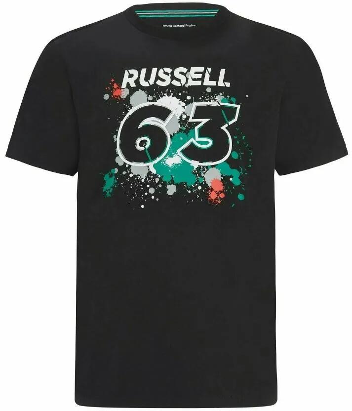 T-shirt męski Mercedes-AMG Petronas F1 George Russell #63 czarny