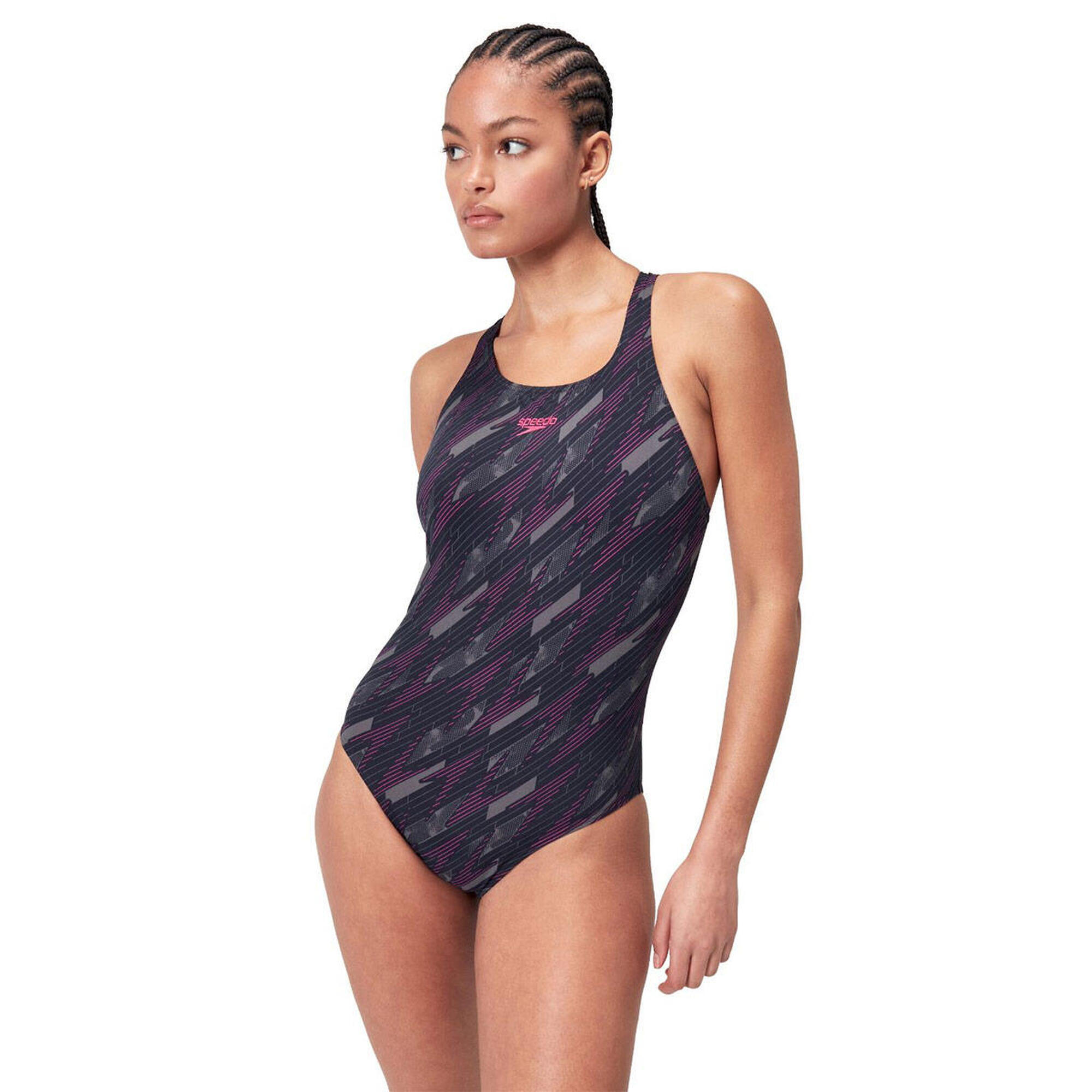 Strój Kąpielowy Speedo Hyperboom Medalist – Czarno-Różowy – Rozmiar 28