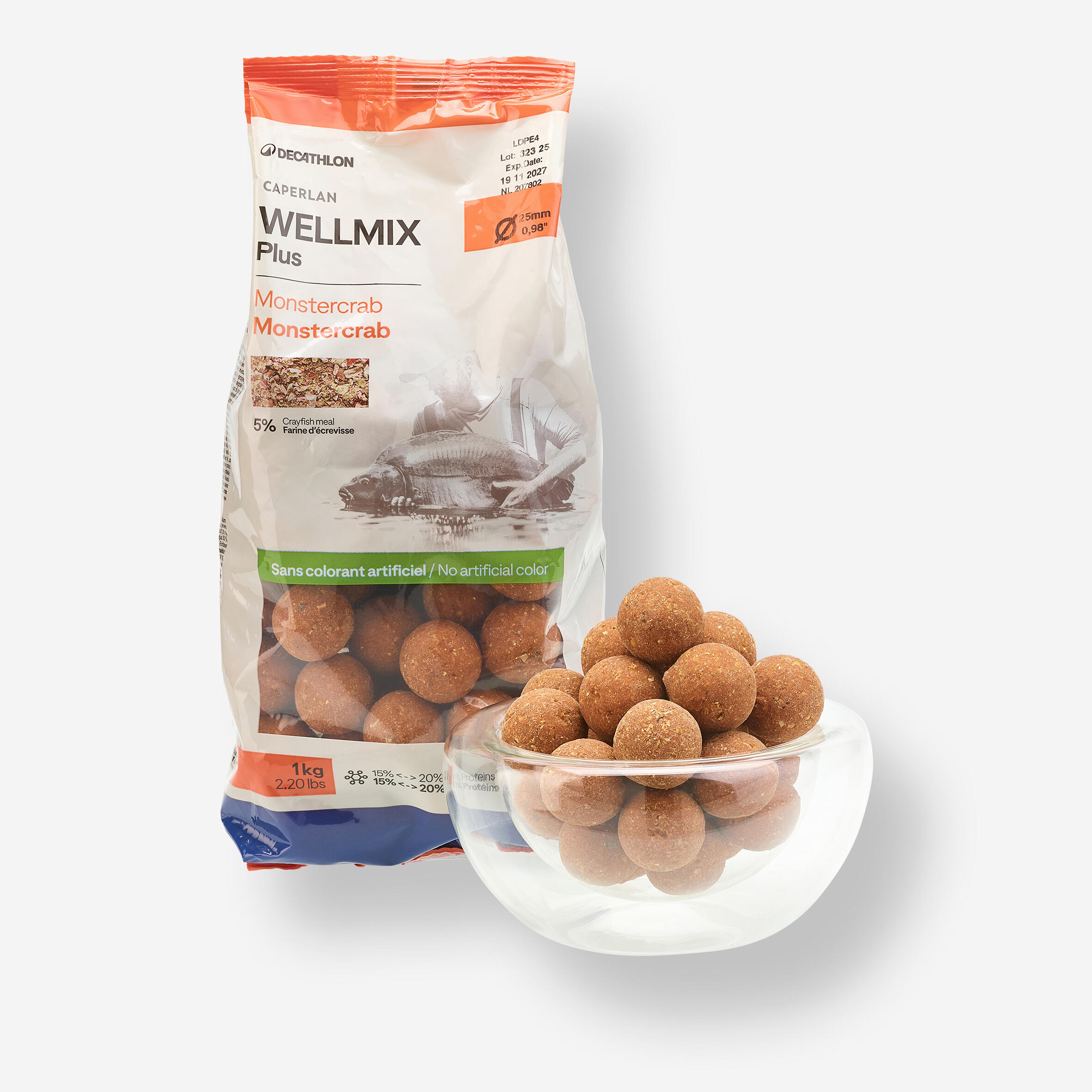 Kulki proteinowe Caperlan Wellmix Plus 25 mm 1 kg monstercrab