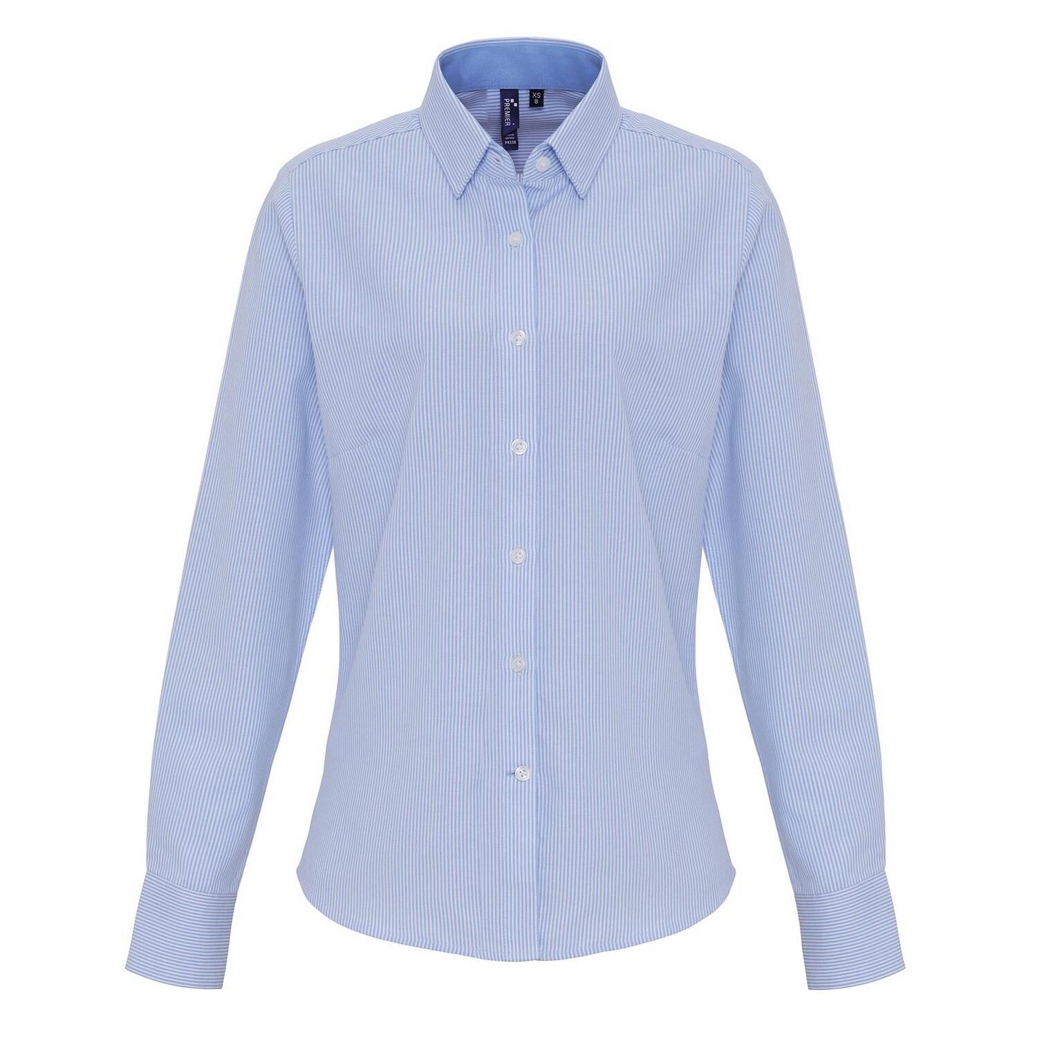 Damska Koszula W Paski Z Mieszanki Bawełny