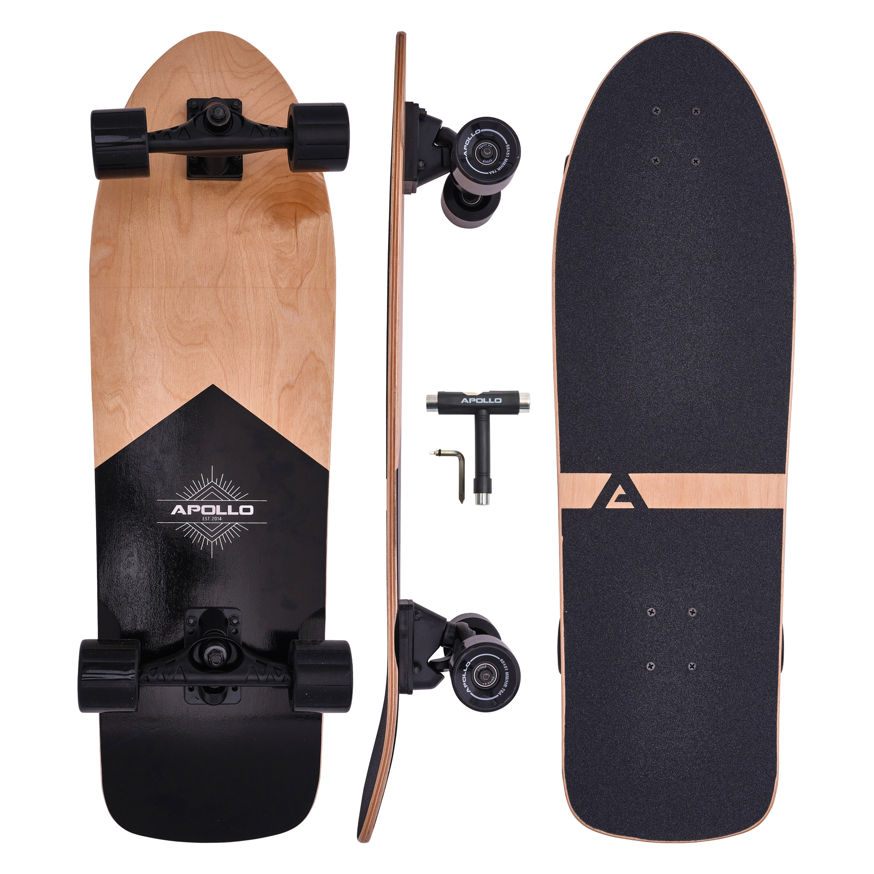 Surf Deskorolka Dzieci 6+, Dorosłych - Mini Longboard, Deskorolka Trening