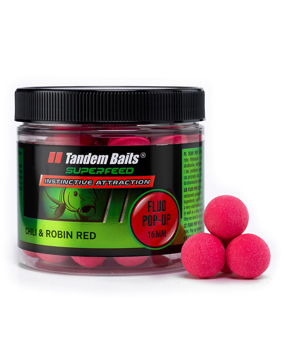 Kulki pływające SuperFeed Fluo Pop-Up 16mm/70g Chili & Robin Red