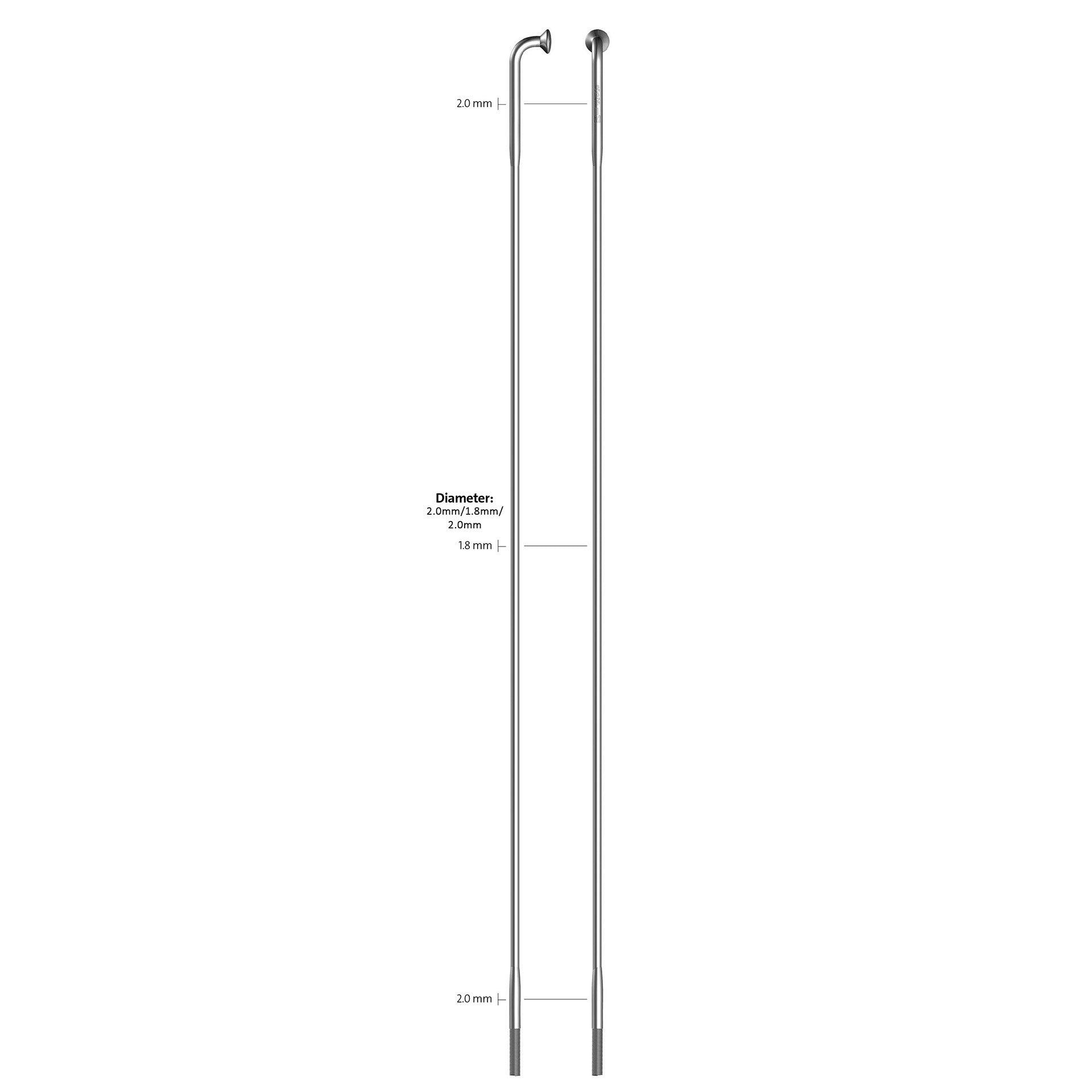 SAPIM szprycha 270 mm DD stal nierdzewna 100 szt bez nypli