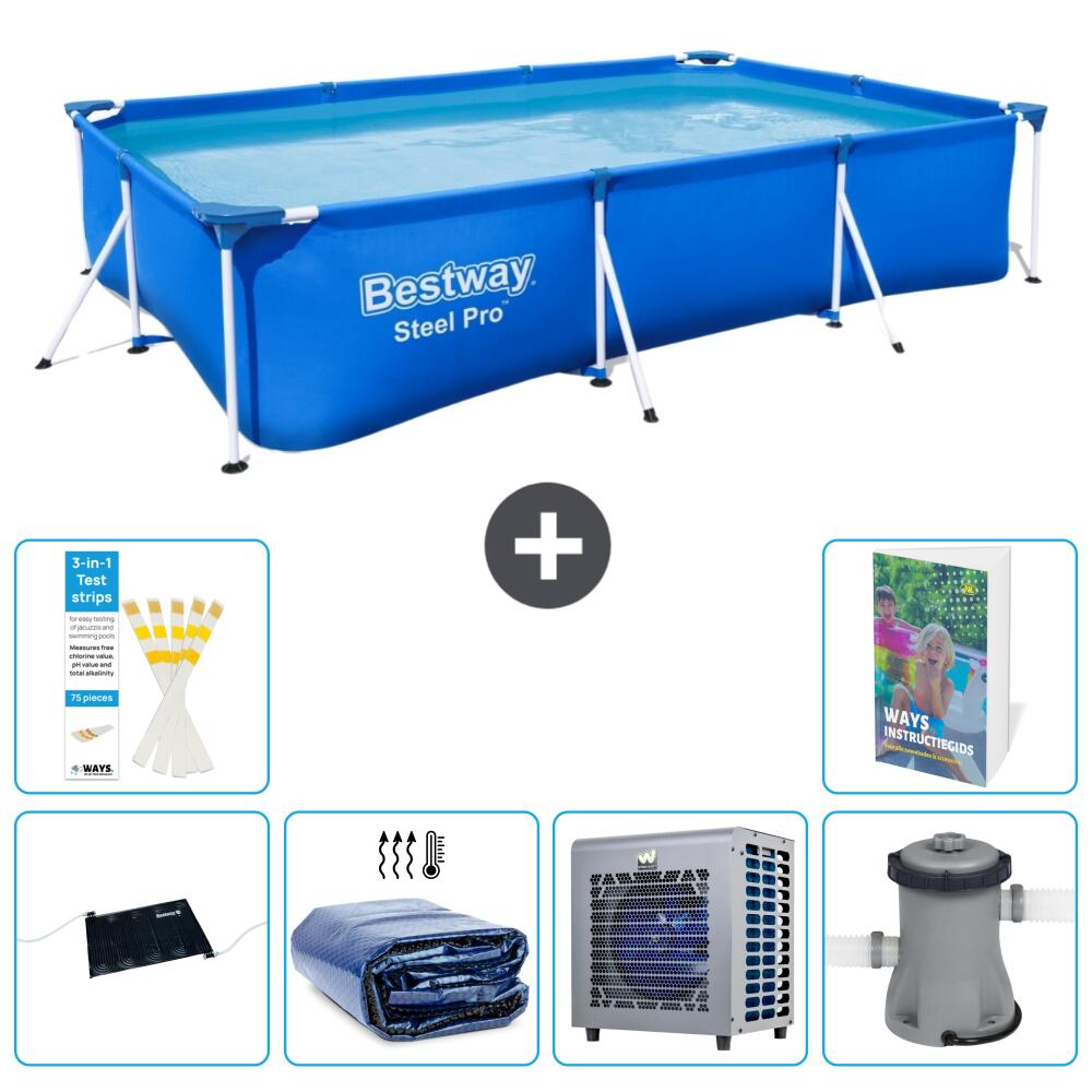 BESTWAY Basen Steel Pro Prostokątny - 300x201x66 cm - 7-częściowy S42