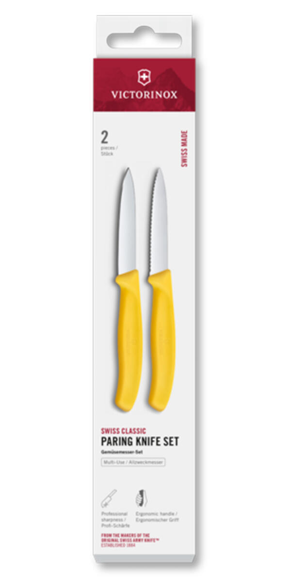 Zestaw 2 noży gładki i ząbkowany 8cm Swiss Classic