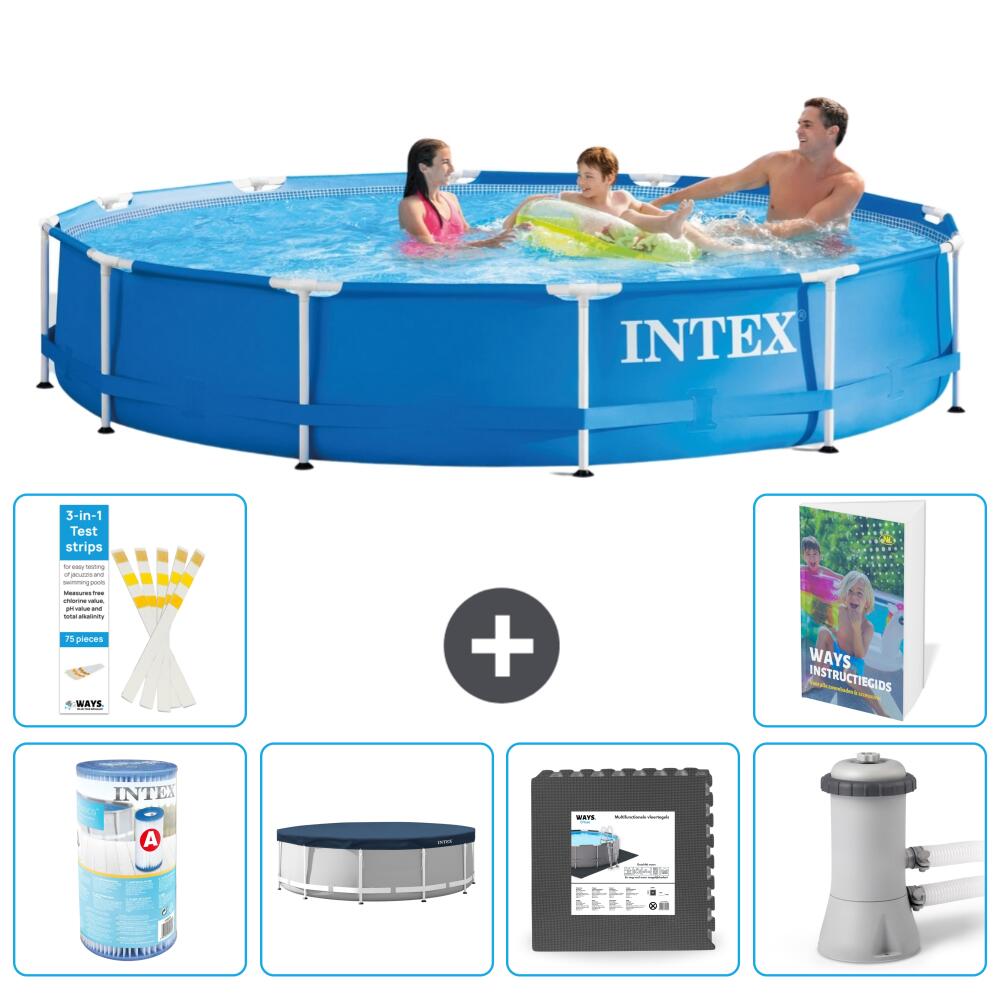 INTEX Basen ze stelażem Okrągły - 366x76 cm - 7-częściowy S41