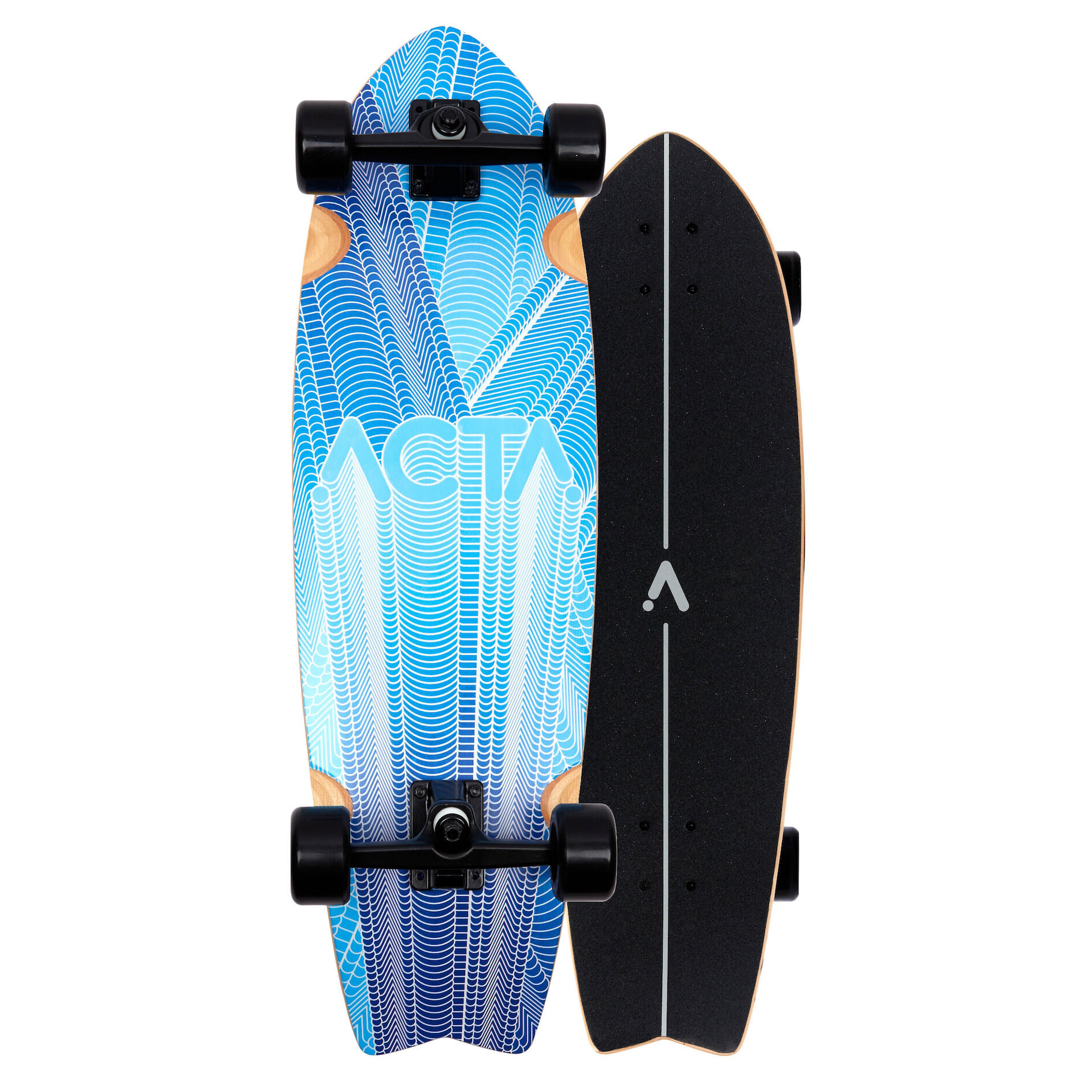 Surfskate Glitch 32 – Niebieski | Kompletny carvingowy surfskate z 7-warst