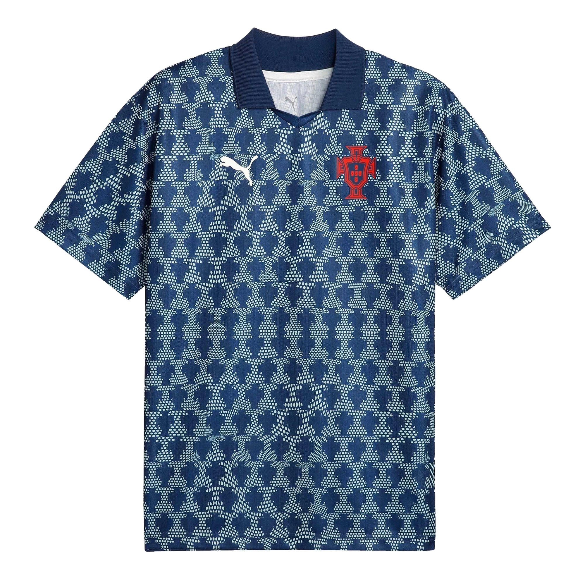 Koszulka piłkarska Portugal FTBLNRGY+ RETRO Mężczyźni (Niebieski)