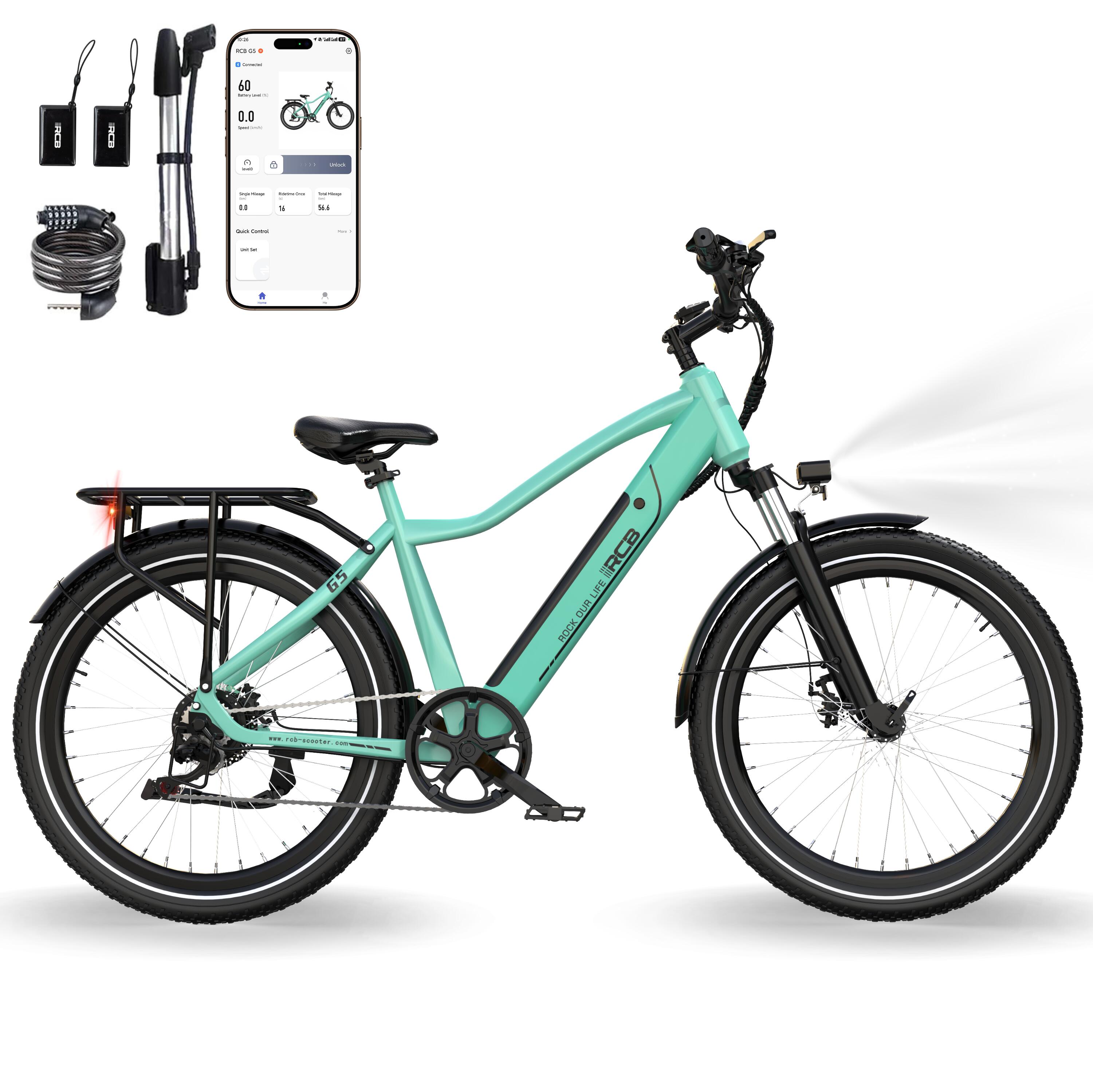 Rower ​Elektryczny dla Dorosłych 27,5 E-Bike, APP&NFC, RCB-G5​