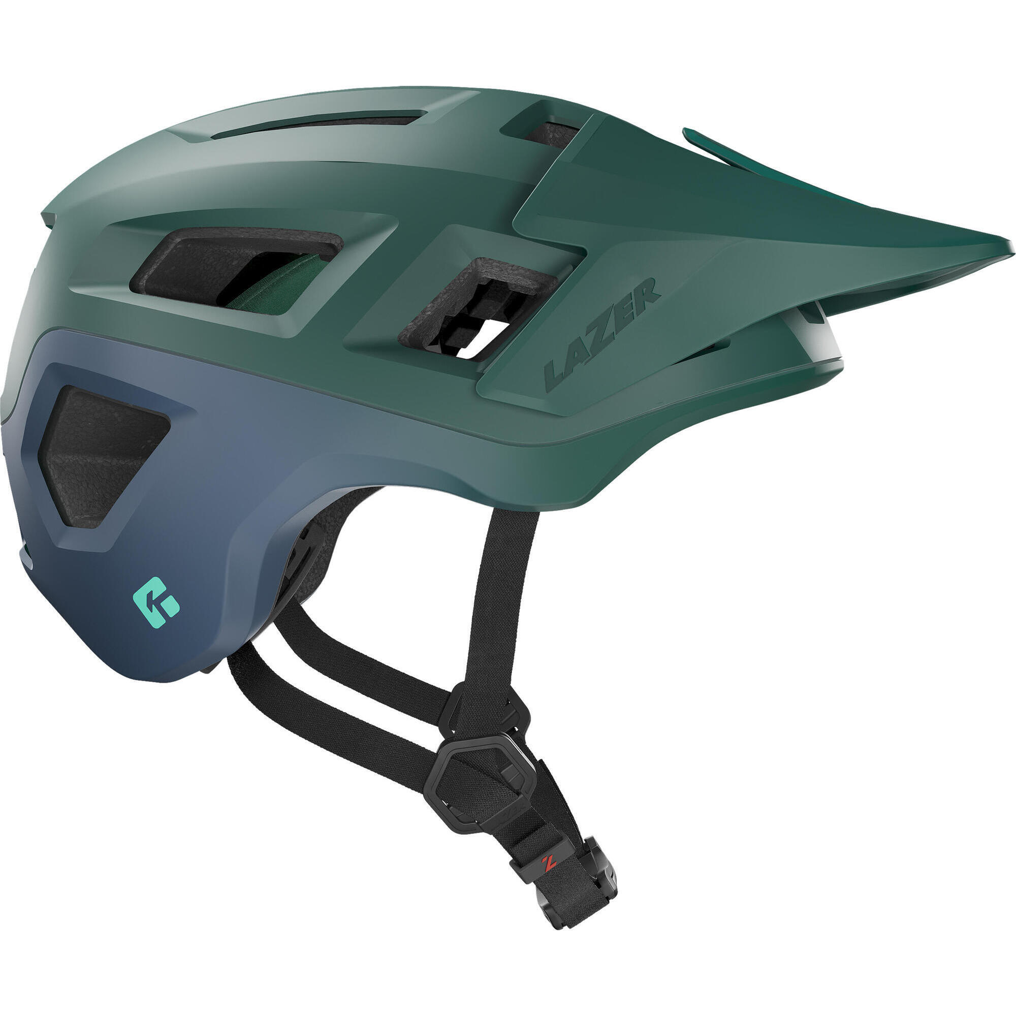 Kask MTB Coyote KinetiCore  zielono-niebieski