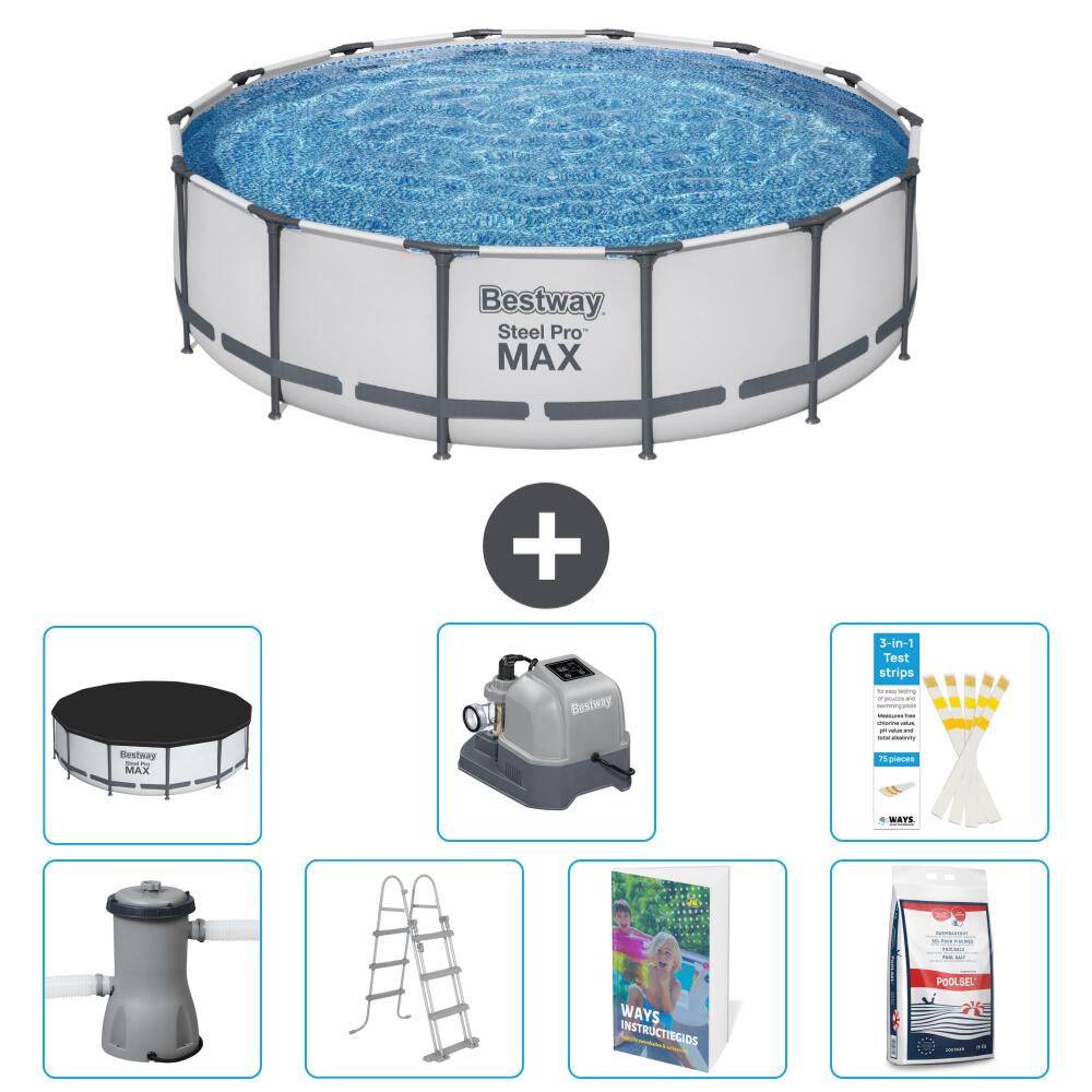 BESTWAY Basen Steel Pro MAX Okrągły - 427x122 cm - 8-częściowy S649
