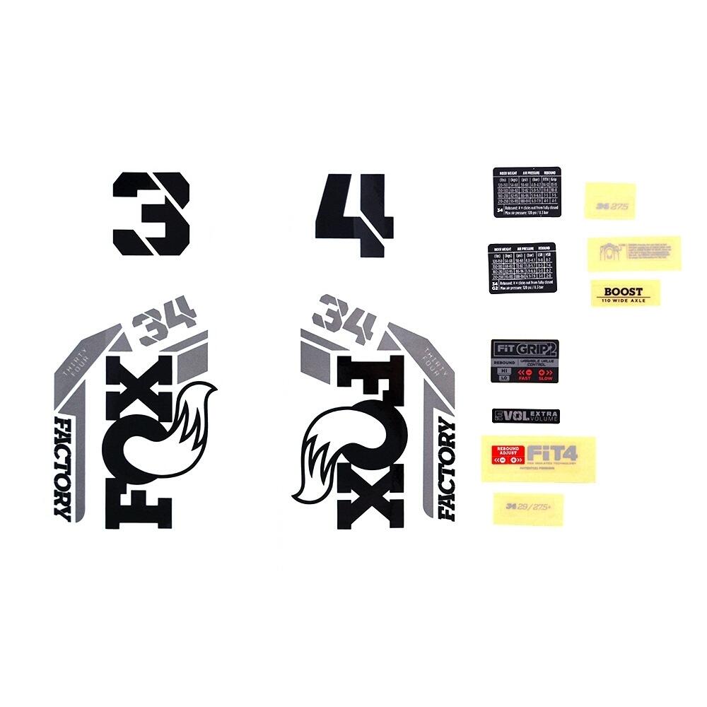 Zestaw naklejek transferowych Fox 2021, 34, F-S, Logo, Fork