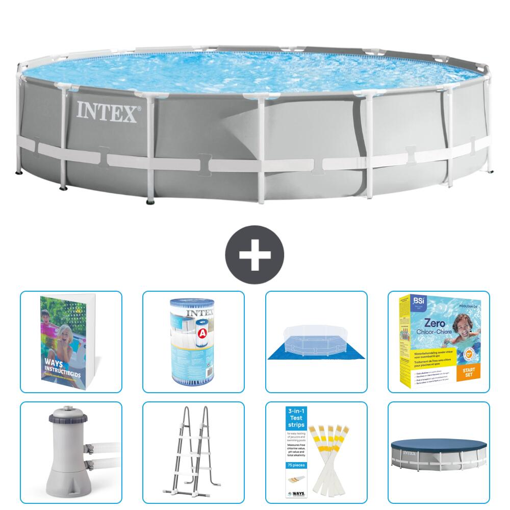 INTEX Basen Prism Frame Okrągły - 457x107 cm - 9-częściowy S572