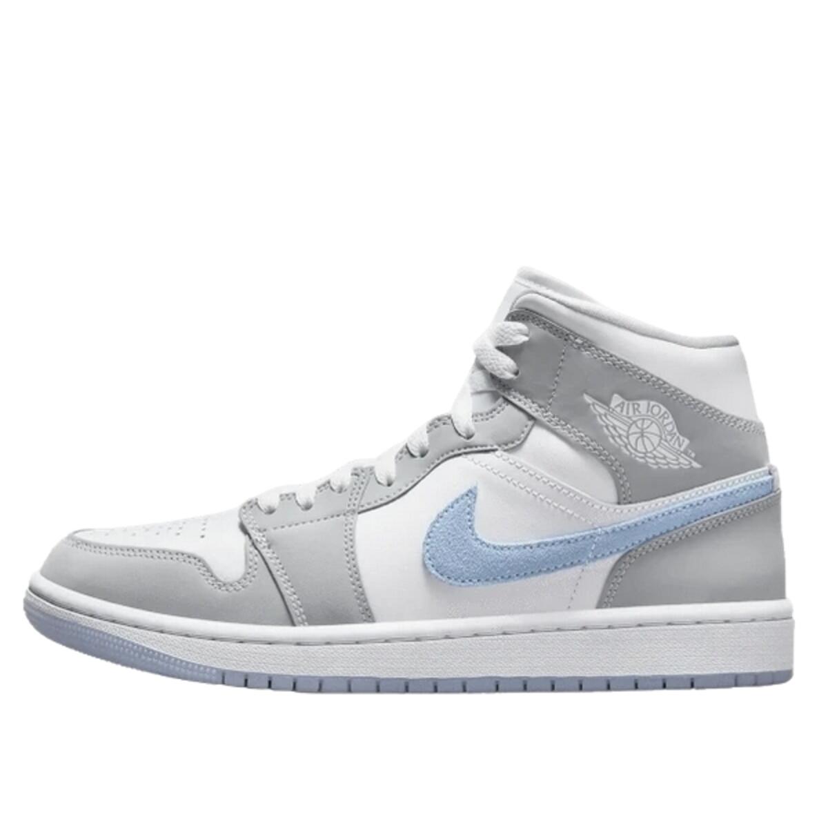 Buty do chodzenia dla dorosłych Air Jordan 1 Mid Wolf Grey Blue Aluminum