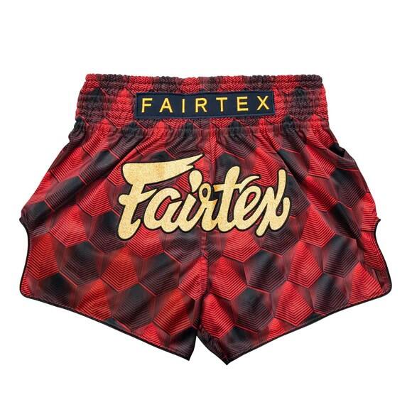 Spodenki Muay Thai Sześciany Fairtex BS1919 Czerwone/Czarne S