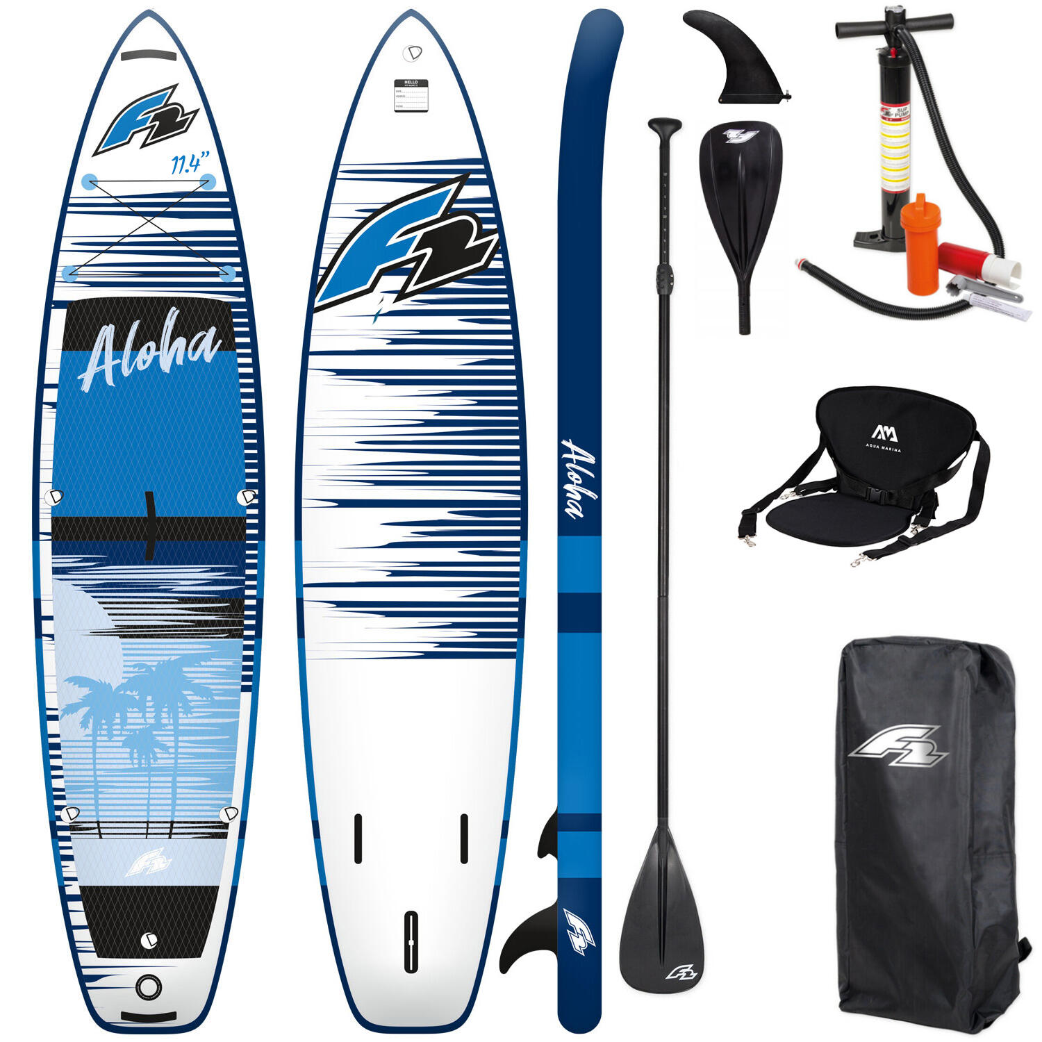 Deska SUP Pompowana F2 Aloha 11'4 347cm Blue COMBO