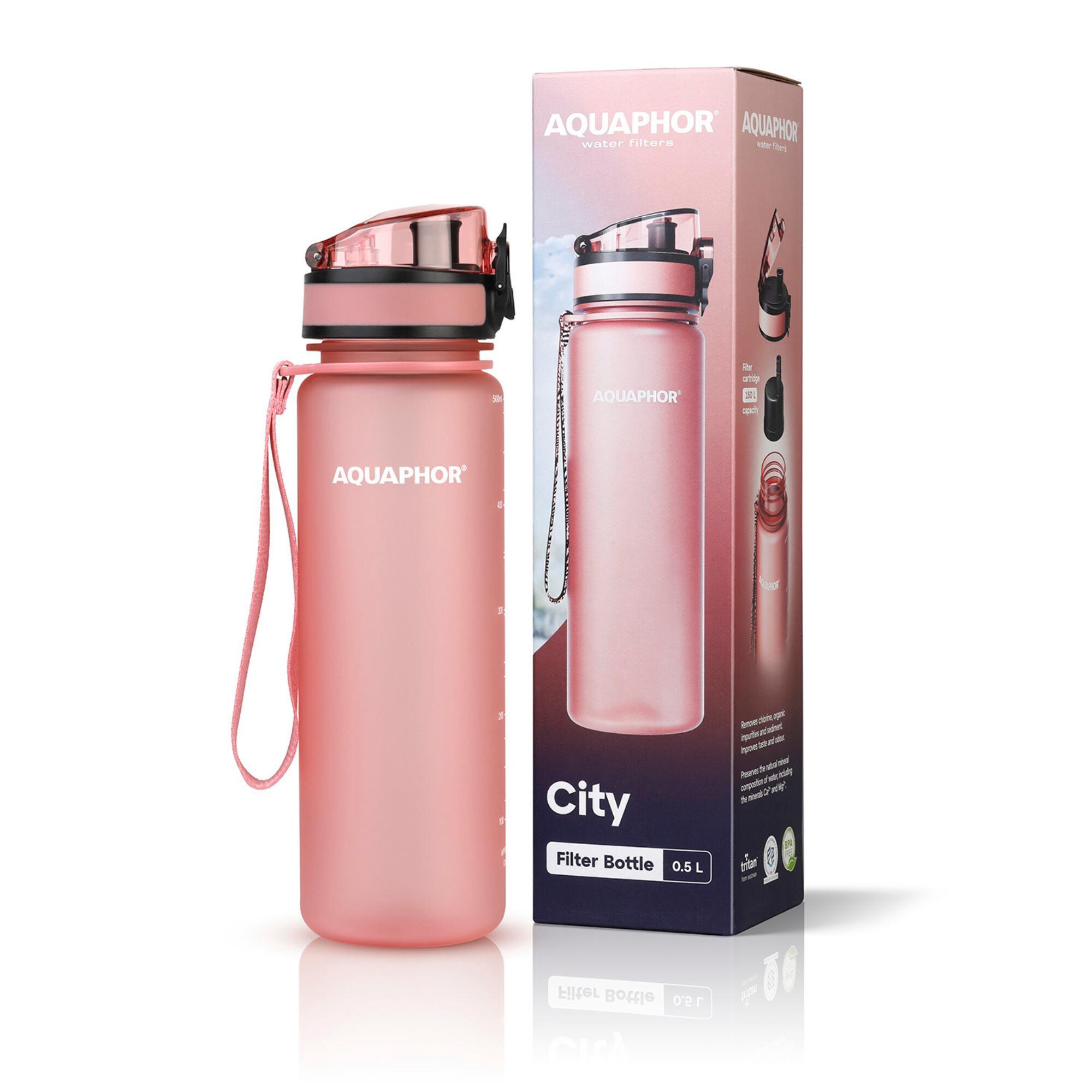 Butelka filtrująca Aquaphor City 0,5l pudrowy róż