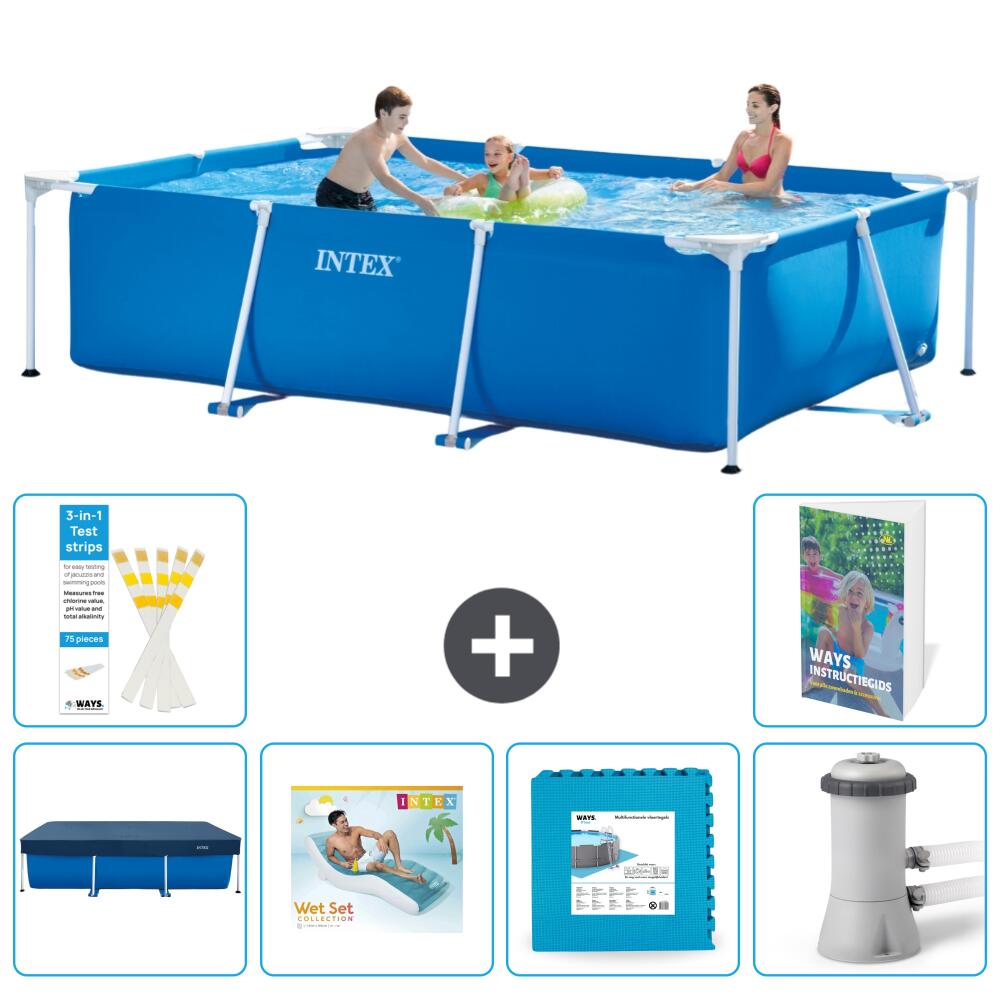 INTEX Basen ze stelażem Prostokątny - 300x200x75 cm - 7-częściowy S129
