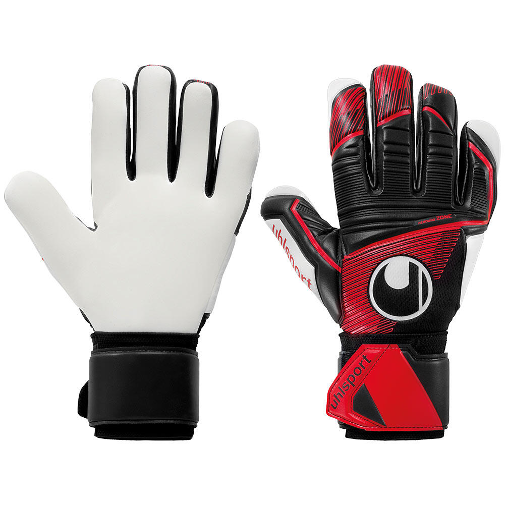 Rękawice bramkarskie uhlsport Powerline Supersoft Hn czarne/czerwone/białe