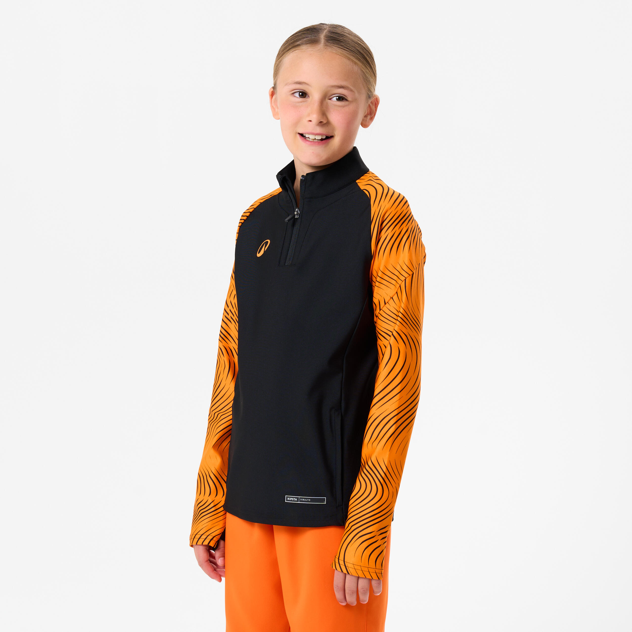 Bluza piłkarska na krótki suwak dla dzieci Kipsta Viralto Wavy Club