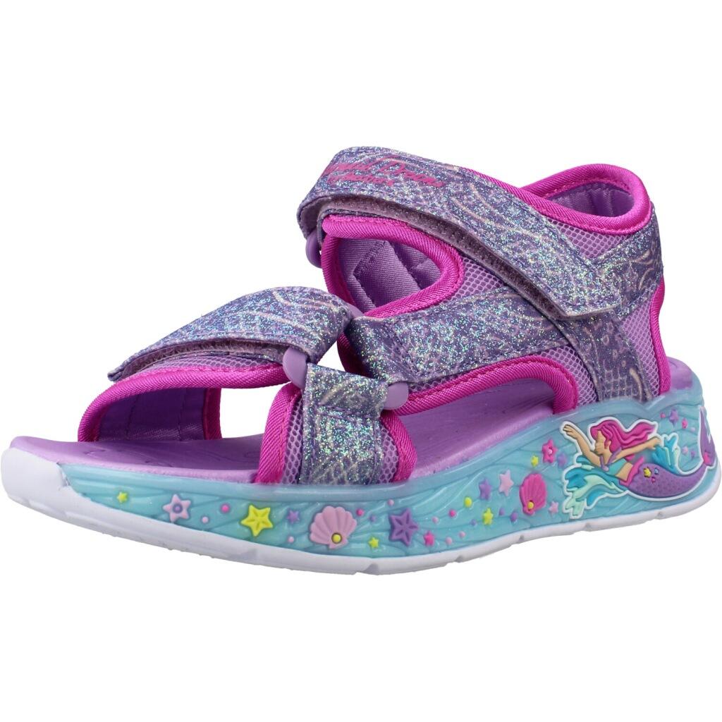Sandały SKECHERS LIGHTS MERMAID DR Fioletowy