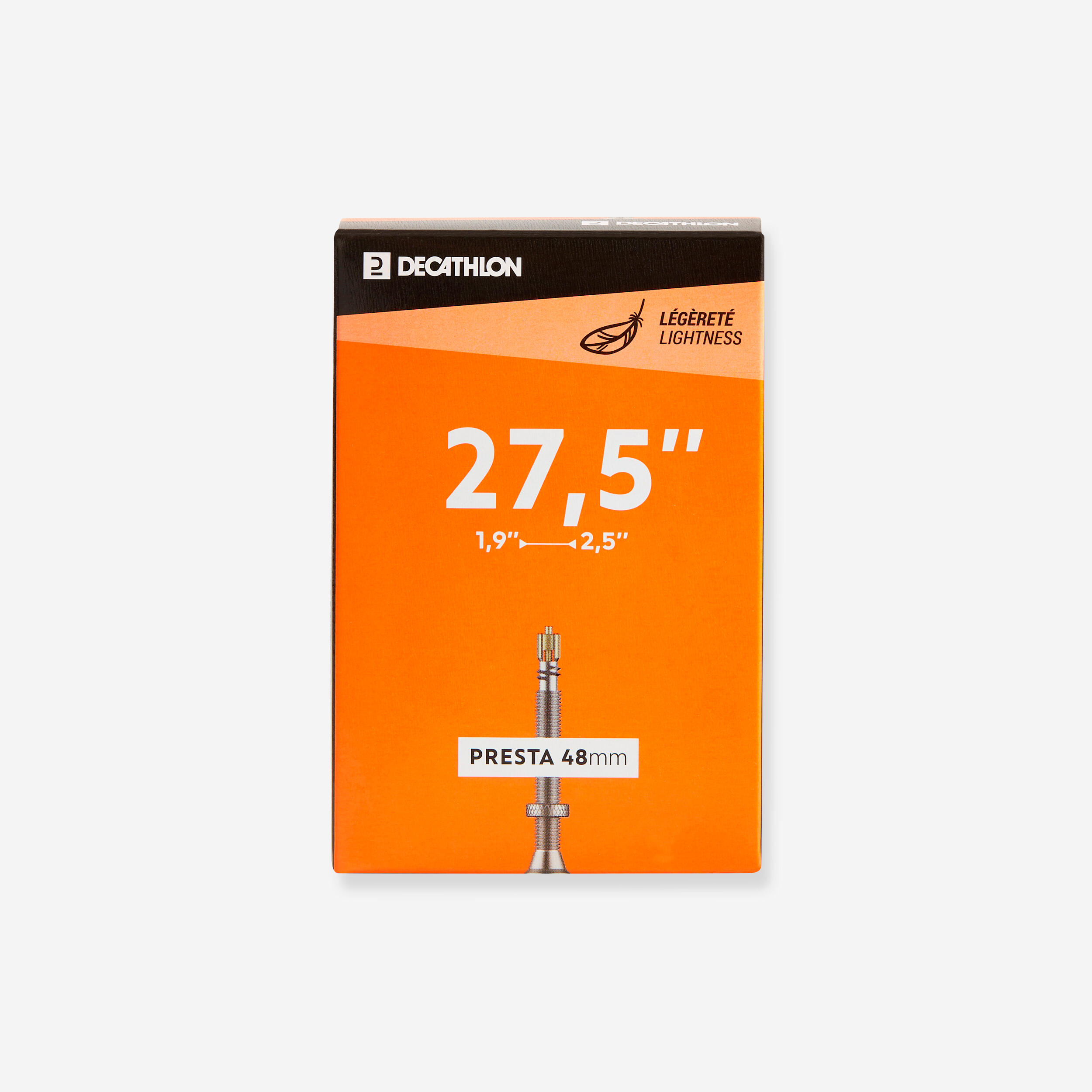 Dętka do roweru MTB Btwin Light 27 5x1 9-2 5 z wentylem Presta 48 mm