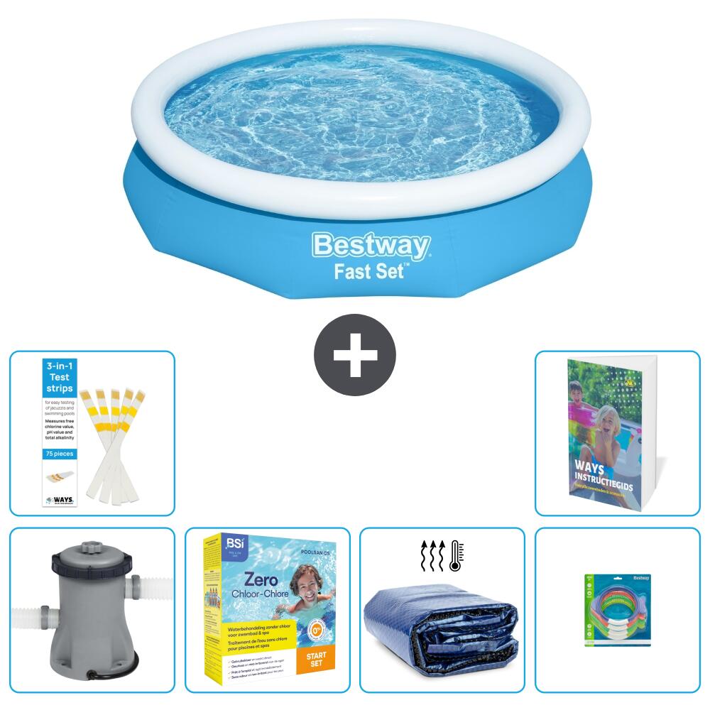 BESTWAY Basen Fast Set Okrągły - 305x66 cm - 7-częściowy S181