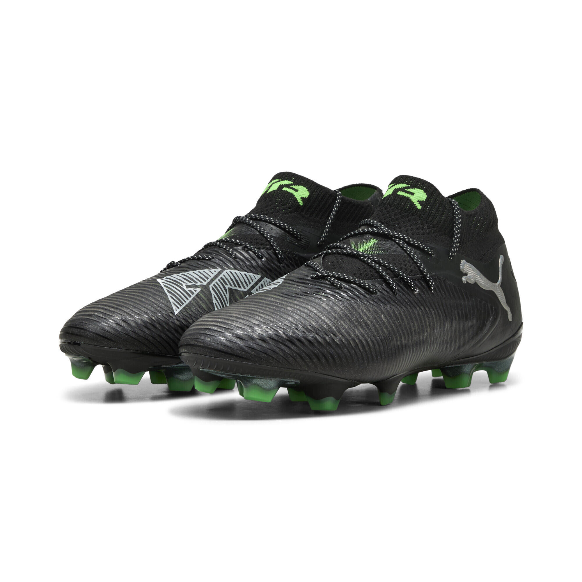 Zdjęcia - Buty piłkarskie Puma  FUTURE 8 ULTIMATE FG  Czarny/Szary/Zielony 43  (UK 10)