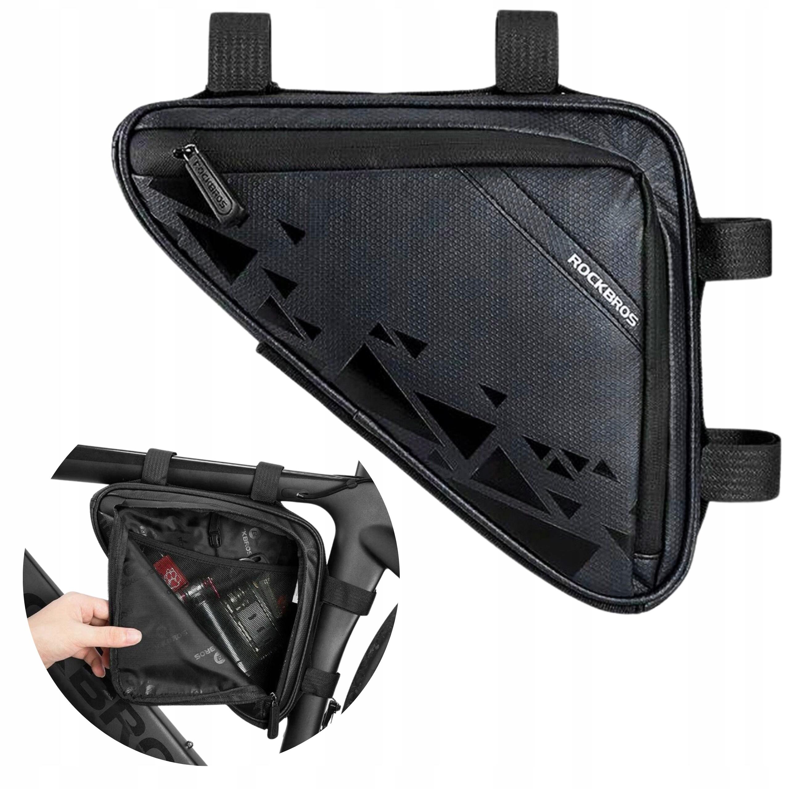 Sakwa rowerowa Rockbros pod ramę trókątna wodoodporna sakwa na rower 1,5l