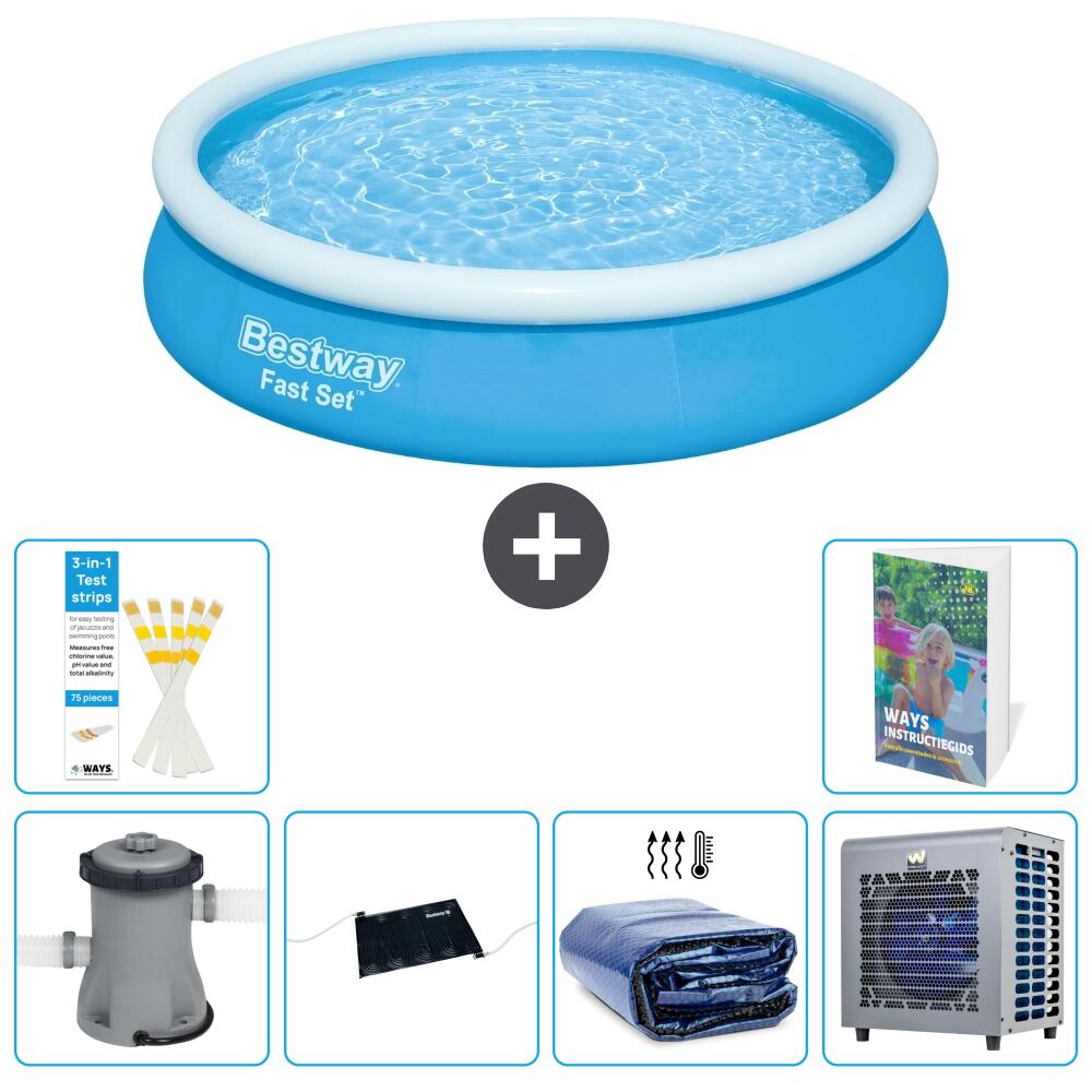 BESTWAY Basen Fast Set Okrągły - 366x76 cm - 7-częściowy S216