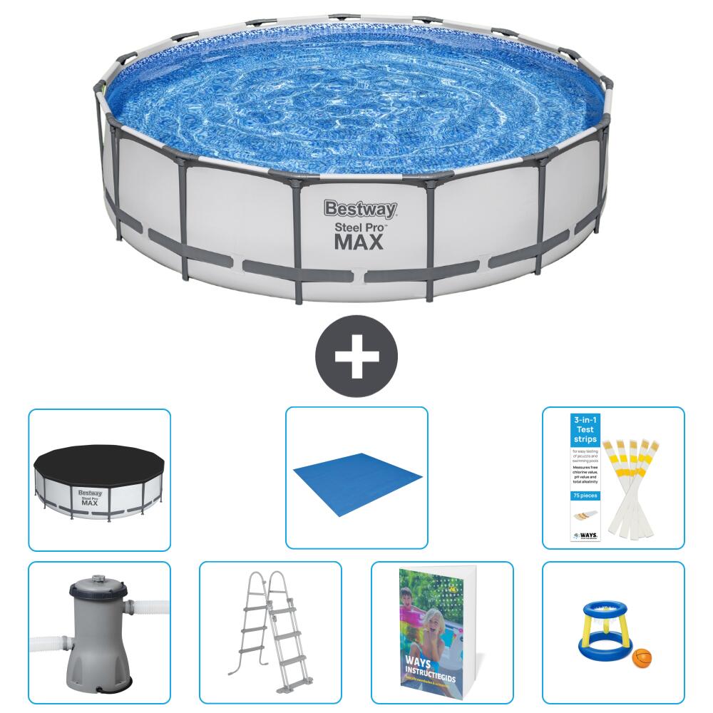 BESTWAY Basen Steel Pro MAX Okrągły - 457x122 cm - 8-częściowy S568