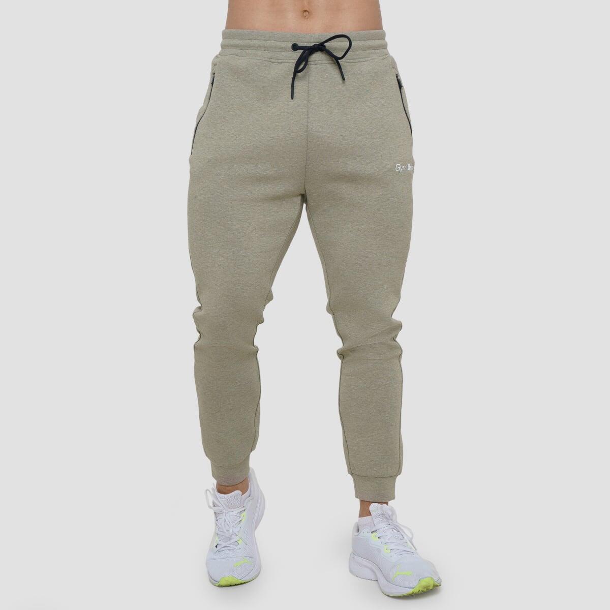 Joggery męskie fitness slim ze sznurkiem szałwiowe Agile