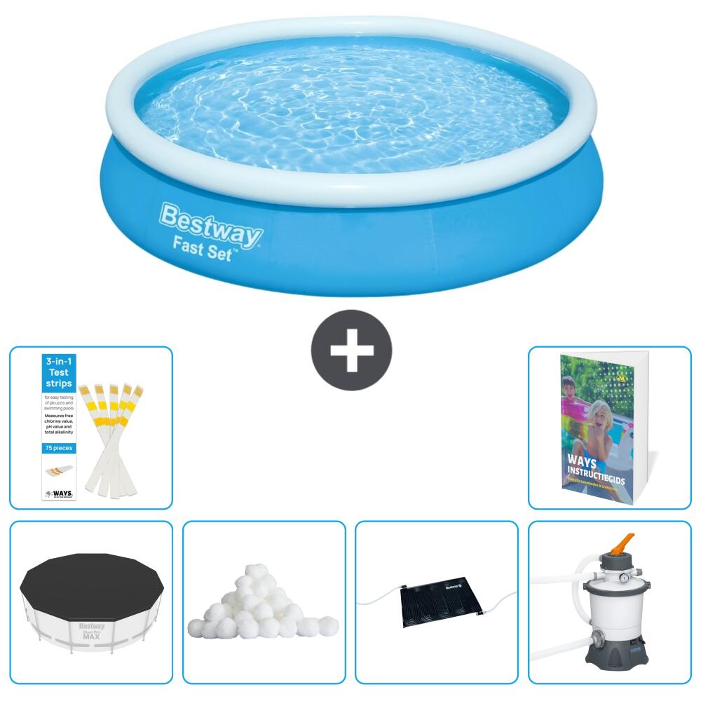 BESTWAY Basen Fast Set Okrągły - 366x76 cm - 7-częściowy S12