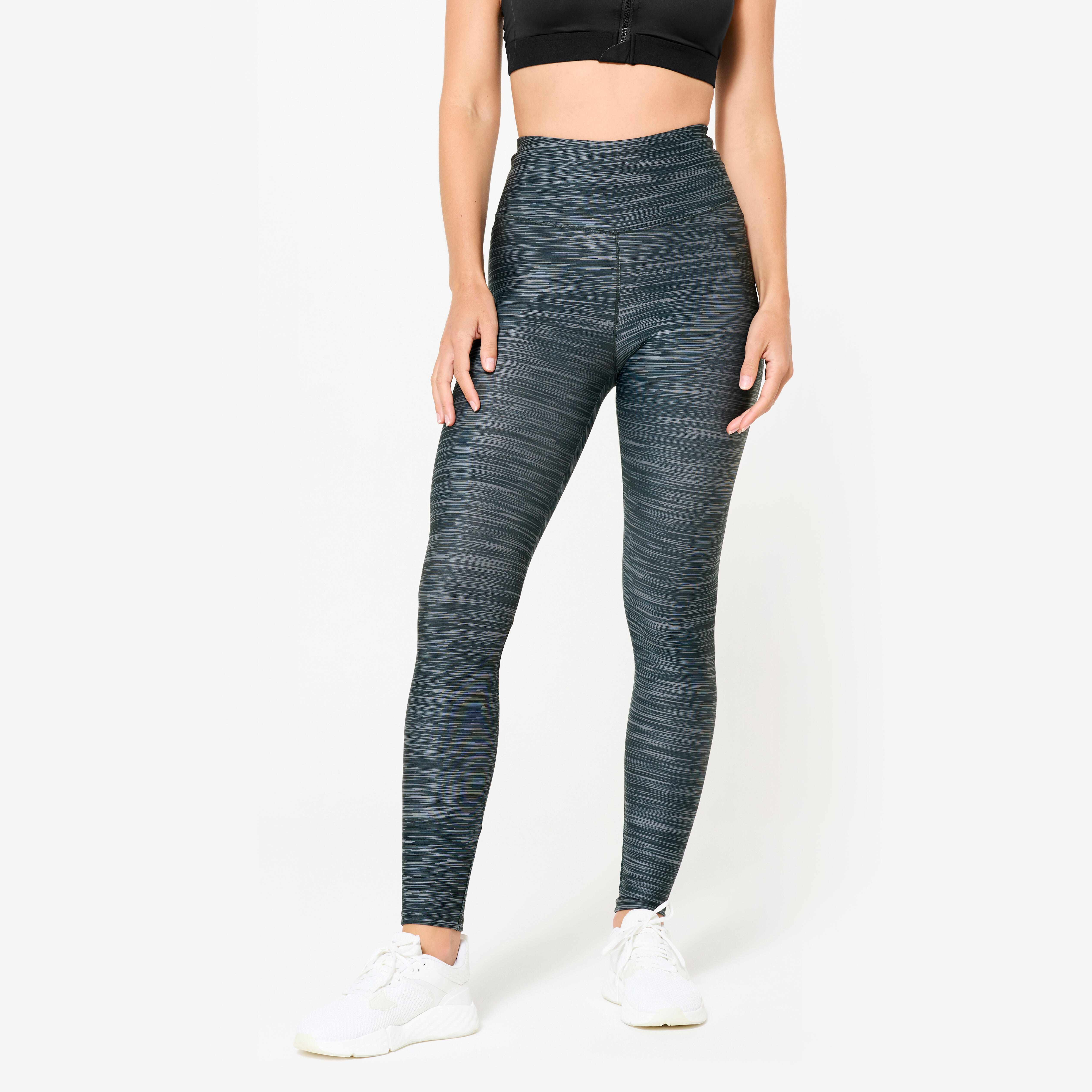 Legginsy fitness damskie Domyos w panterkę melanż