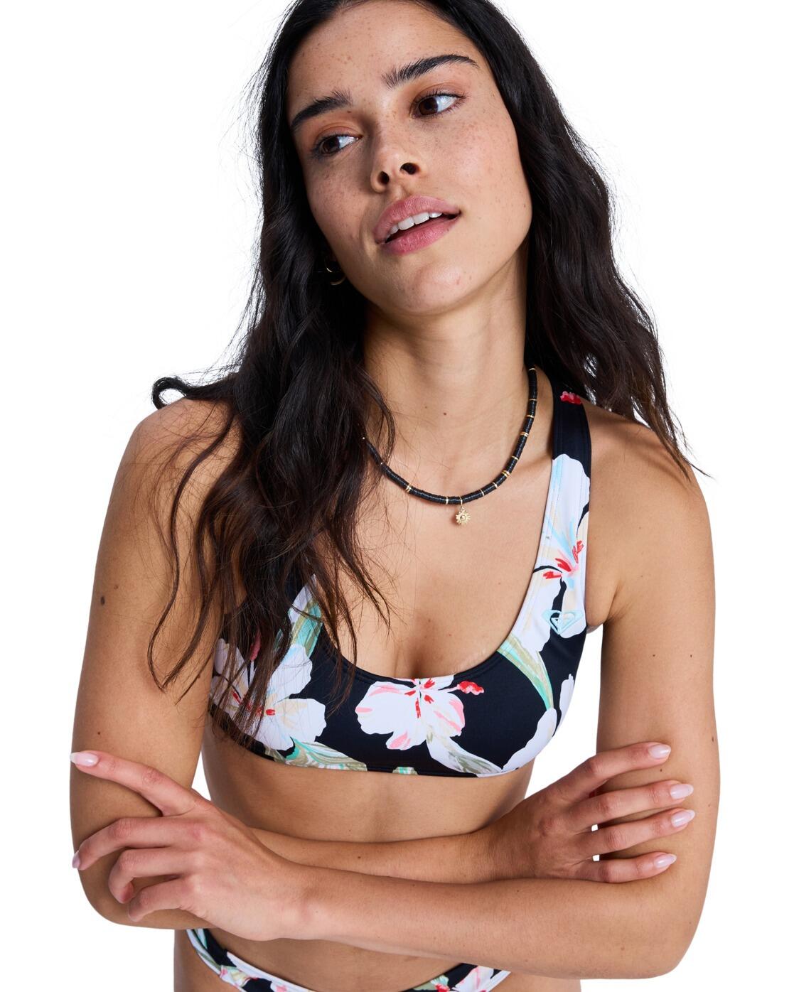 Stanik bikini typu bralette dla Kobiety PRINTED ESSENTIALS Czarny