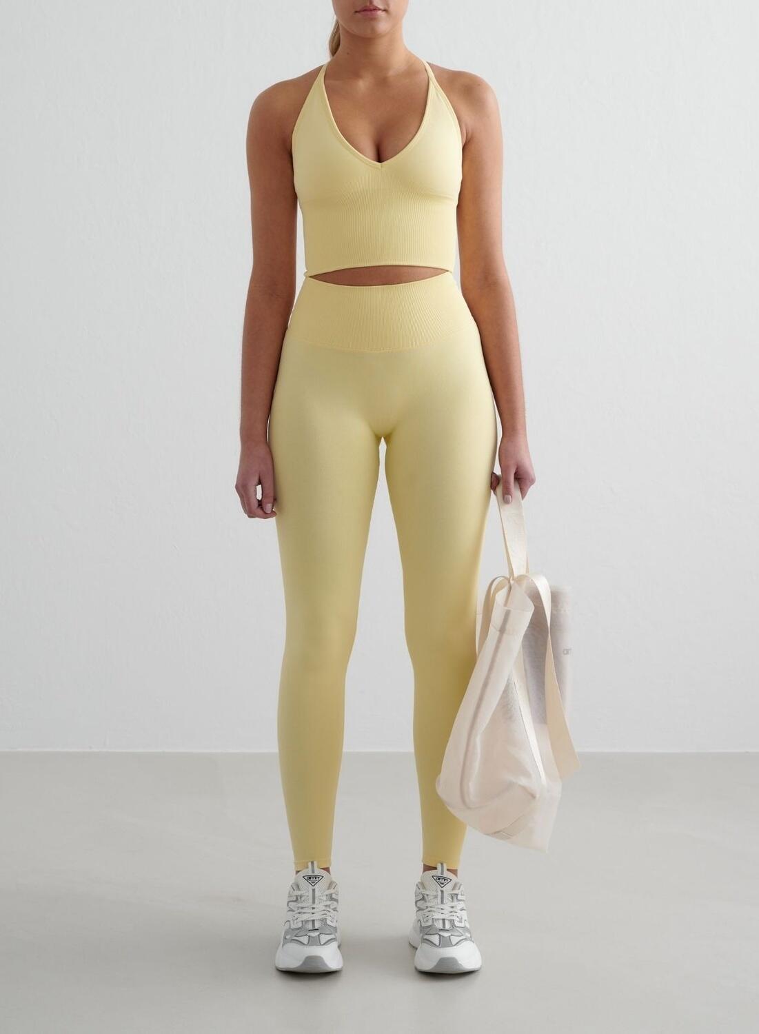 Damskie legginsy invisible scrunch, squat proof Shape Seamless żółte