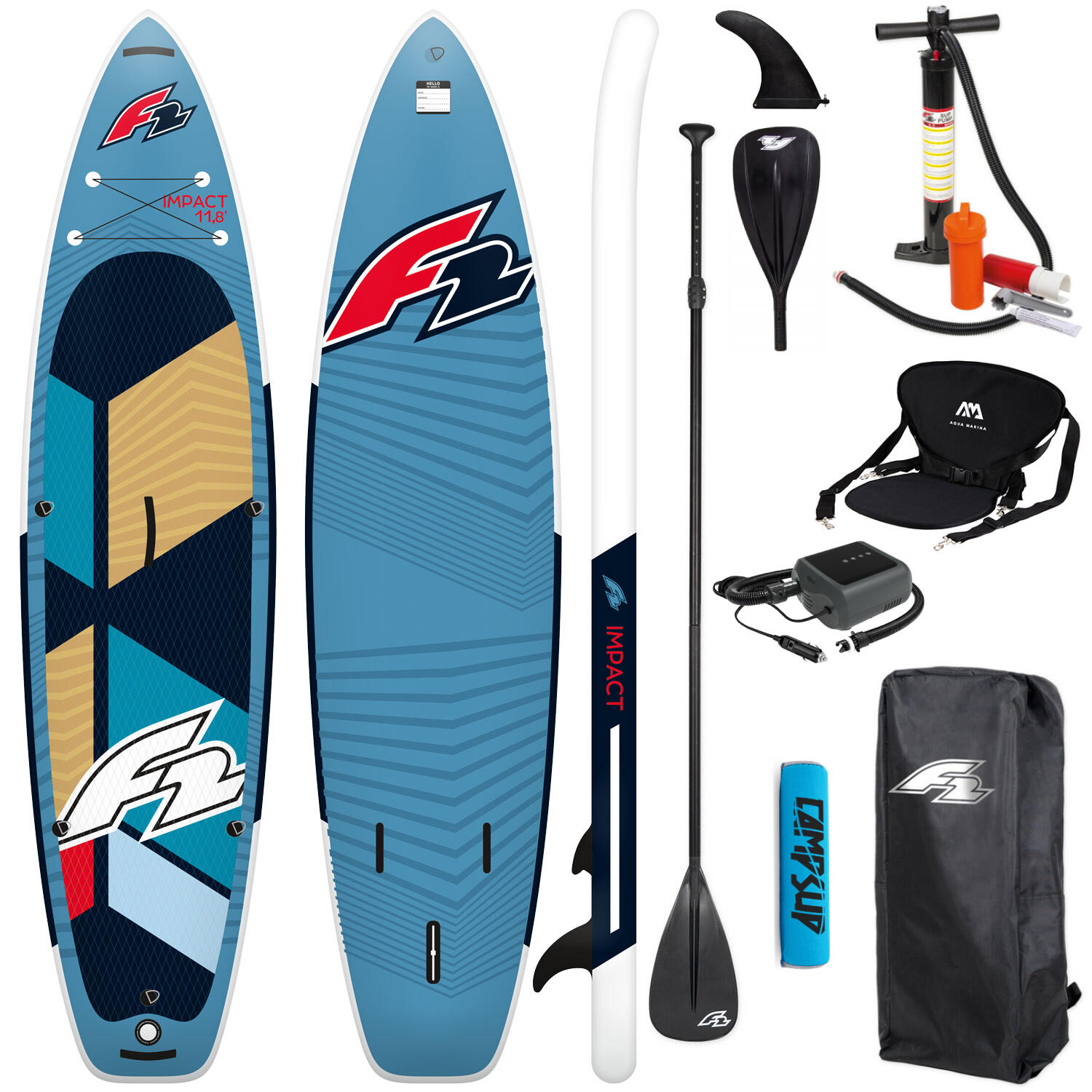 DESKA SUP POMPOWANA F2 IMPACT 10'8'' 325 CM SUPER COMBO