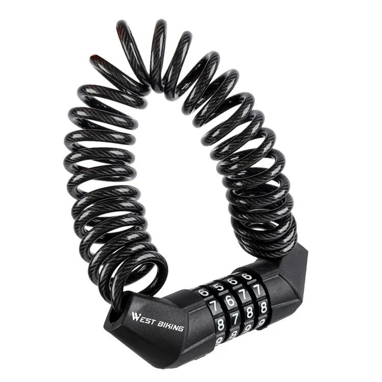 Zamek rowerowy WEST BIKING - Kabel mini z kodem