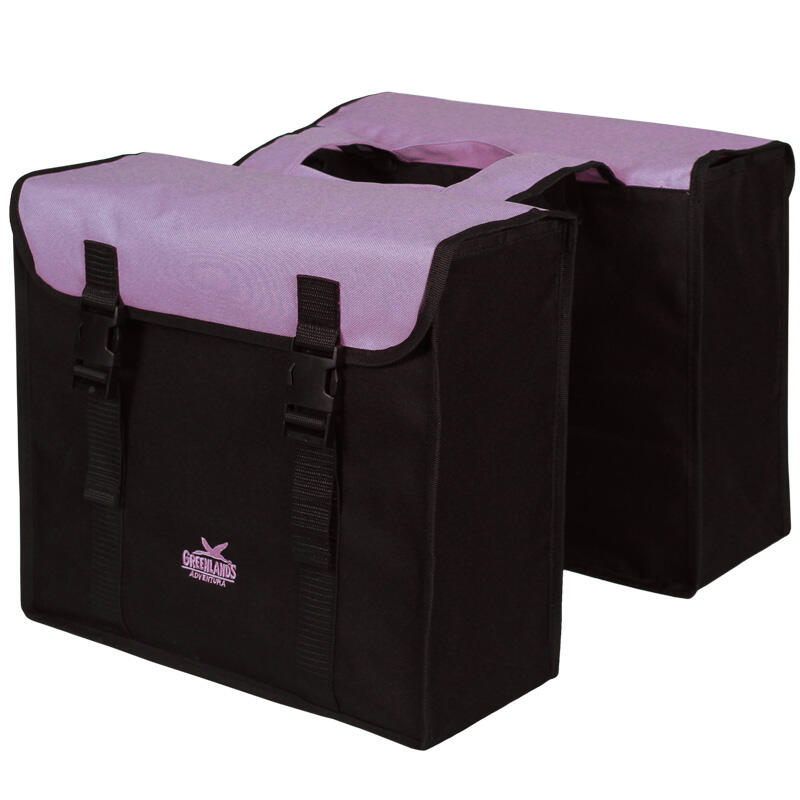 Podwójna Torba Rowerowa 34 Litry 37 X 33 X 14 Cm (2X) - Czarny / Fioletowy