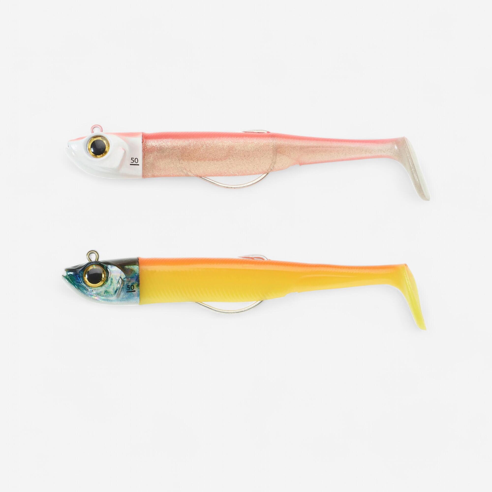 Zestaw przynęt shad anchois Caperlan Ancho 120 50 g pomarańczowy/różowy fluo