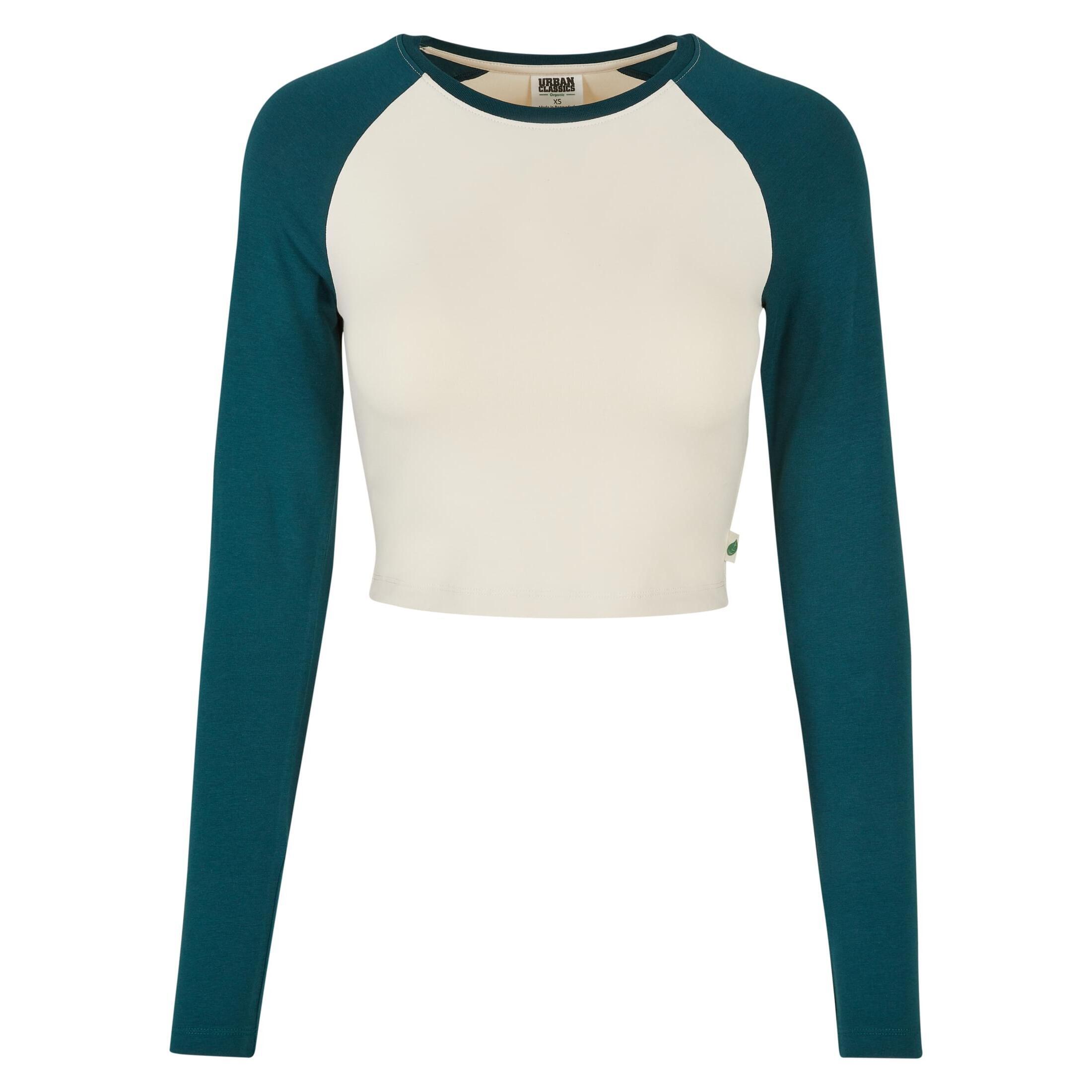 Damska ekologiczna koszulka crop z długim rękawem Urban Classics Retro Baseball