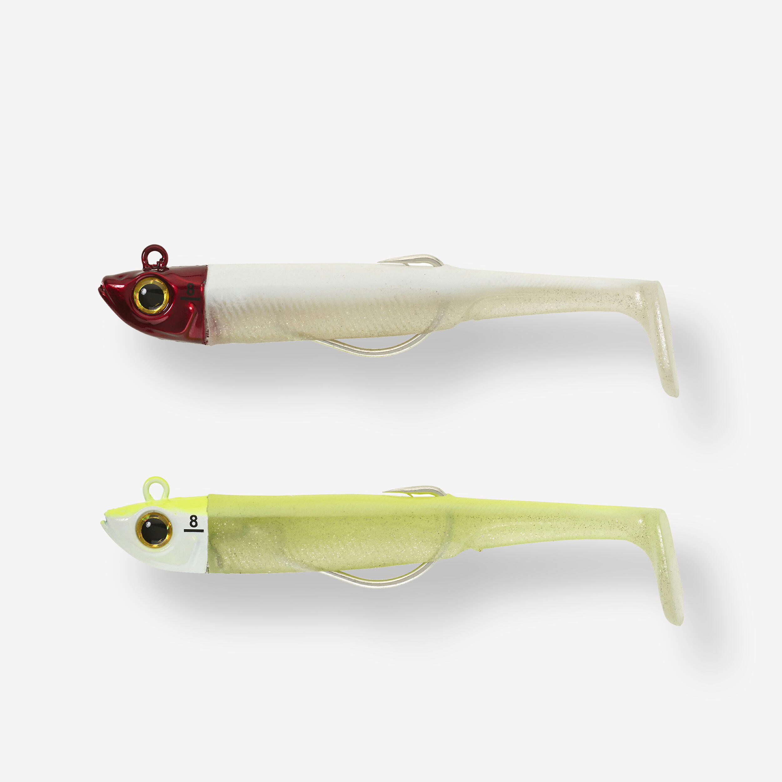 Zestaw przynęt shad texan anchois Caperlan Ancho 90 8 g czerw. główka/żółty fluo