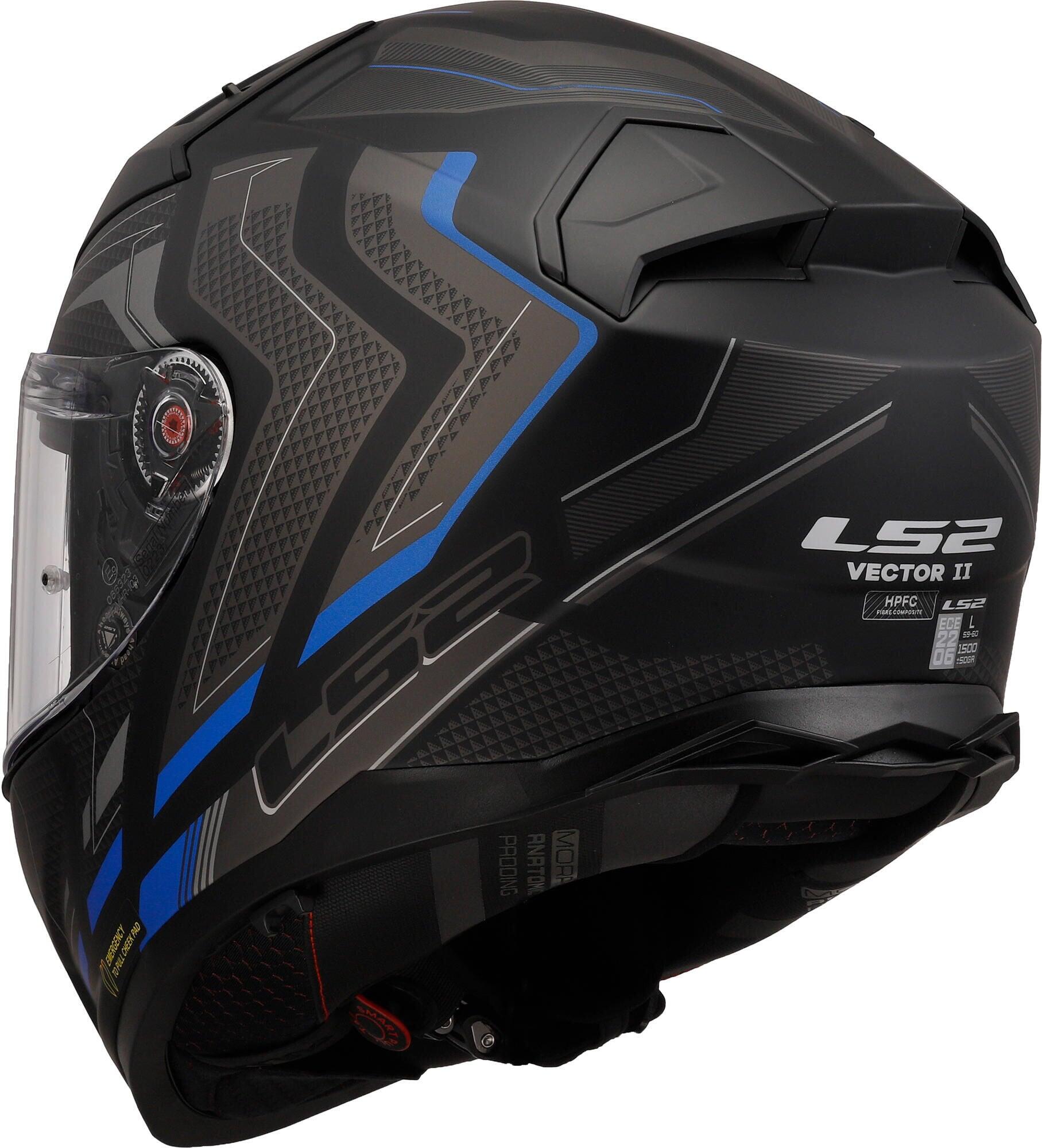 LS2 FF811 Vector II Alizer kask integralny S czarny/niebieski