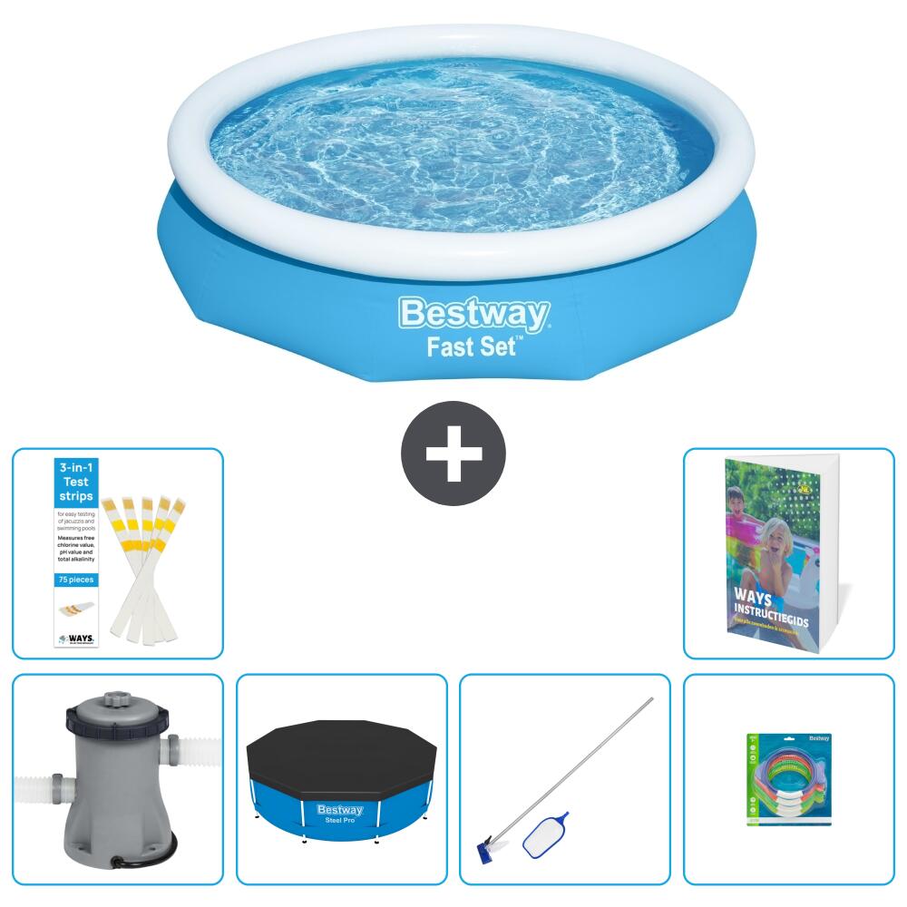 BESTWAY Basen Fast Set Okrągły - 305x66 cm - 7-częściowy S299