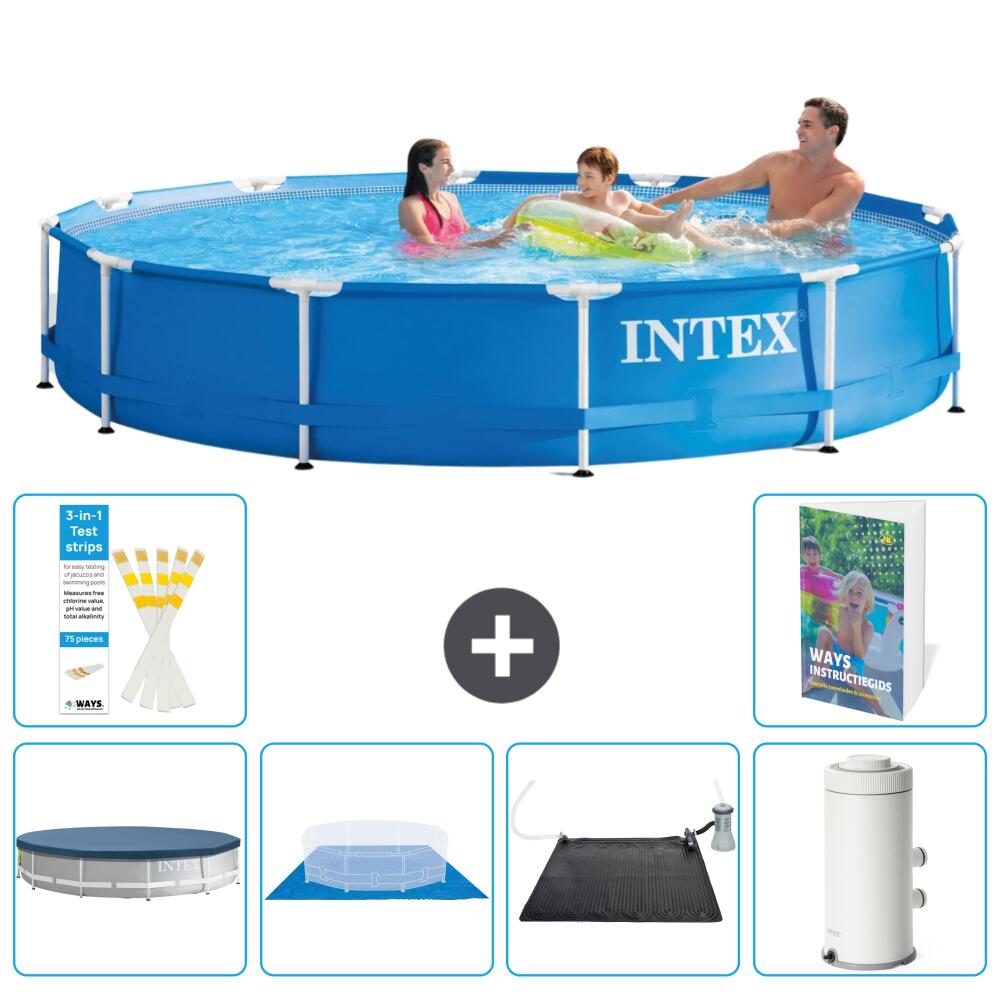 INTEX Basen ze stelażem Okrągły - 366x76 cm - 7-częściowy S92