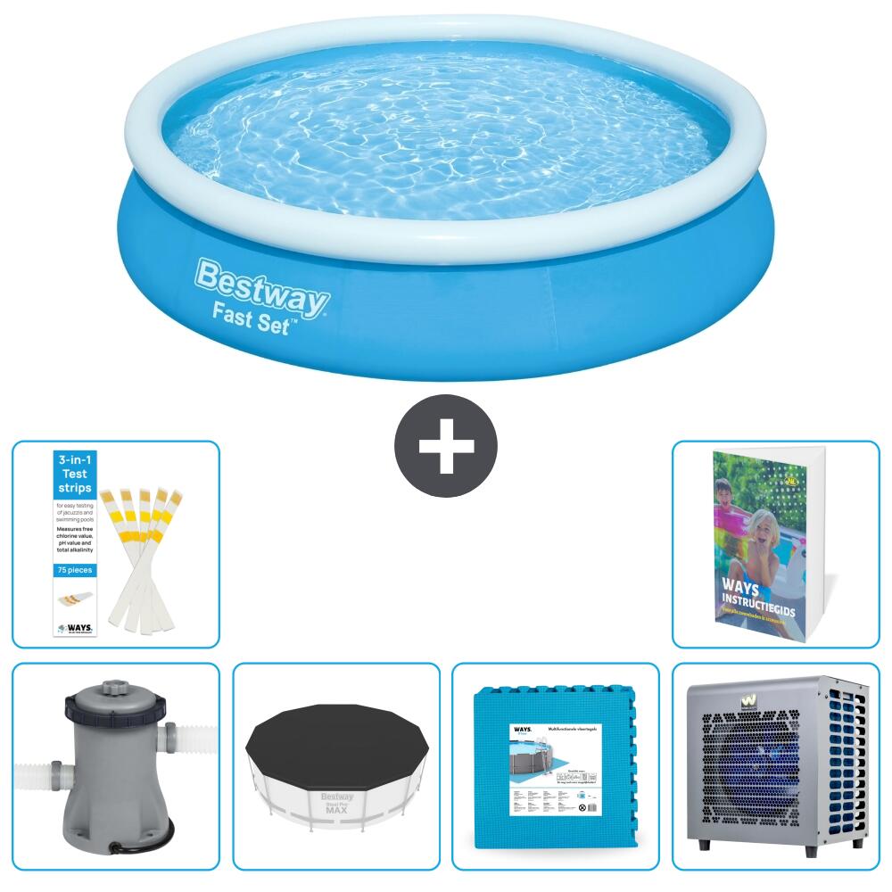 BESTWAY Basen Fast Set Okrągły - 366x76 cm - 7-częściowy S290