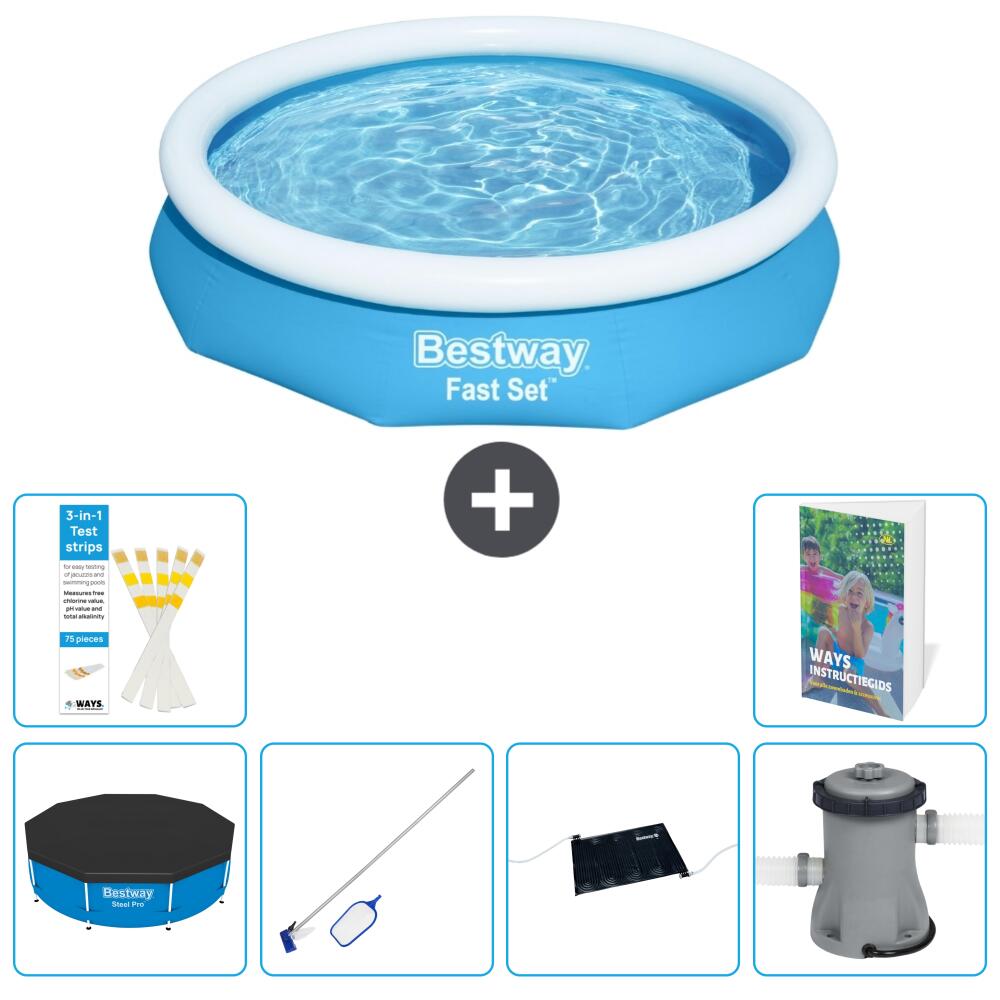 BESTWAY Basen Fast Set Okrągły - 305x66 cm - 7-częściowy S67